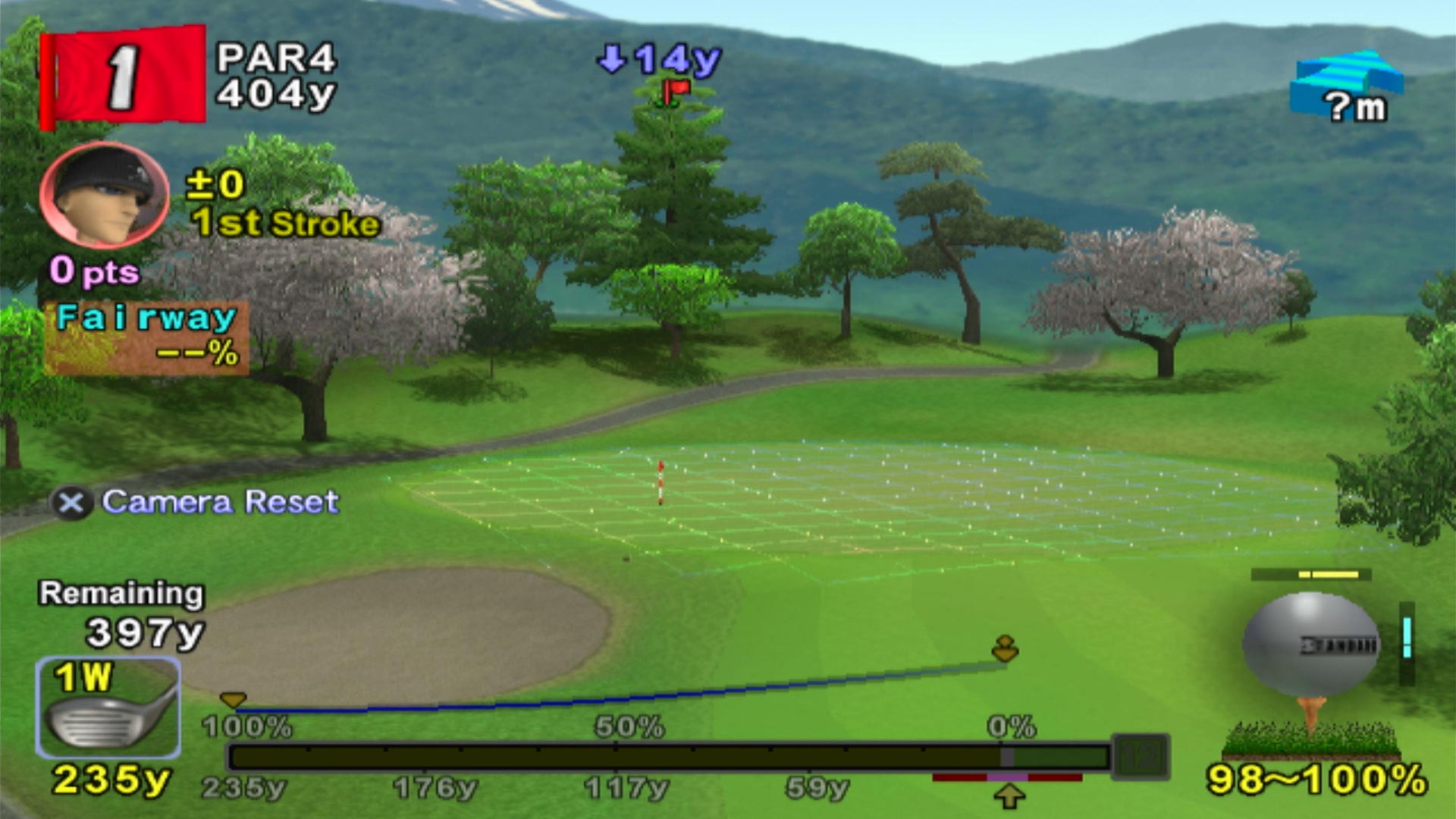 Hot Shots Golf Fore! PS2 green lines view