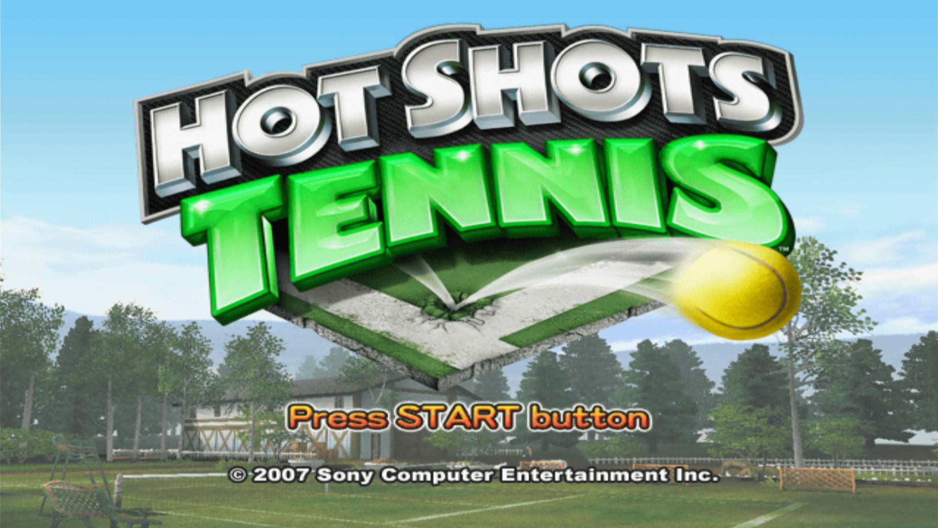 Hot Shots Tennis PS2 start title screen