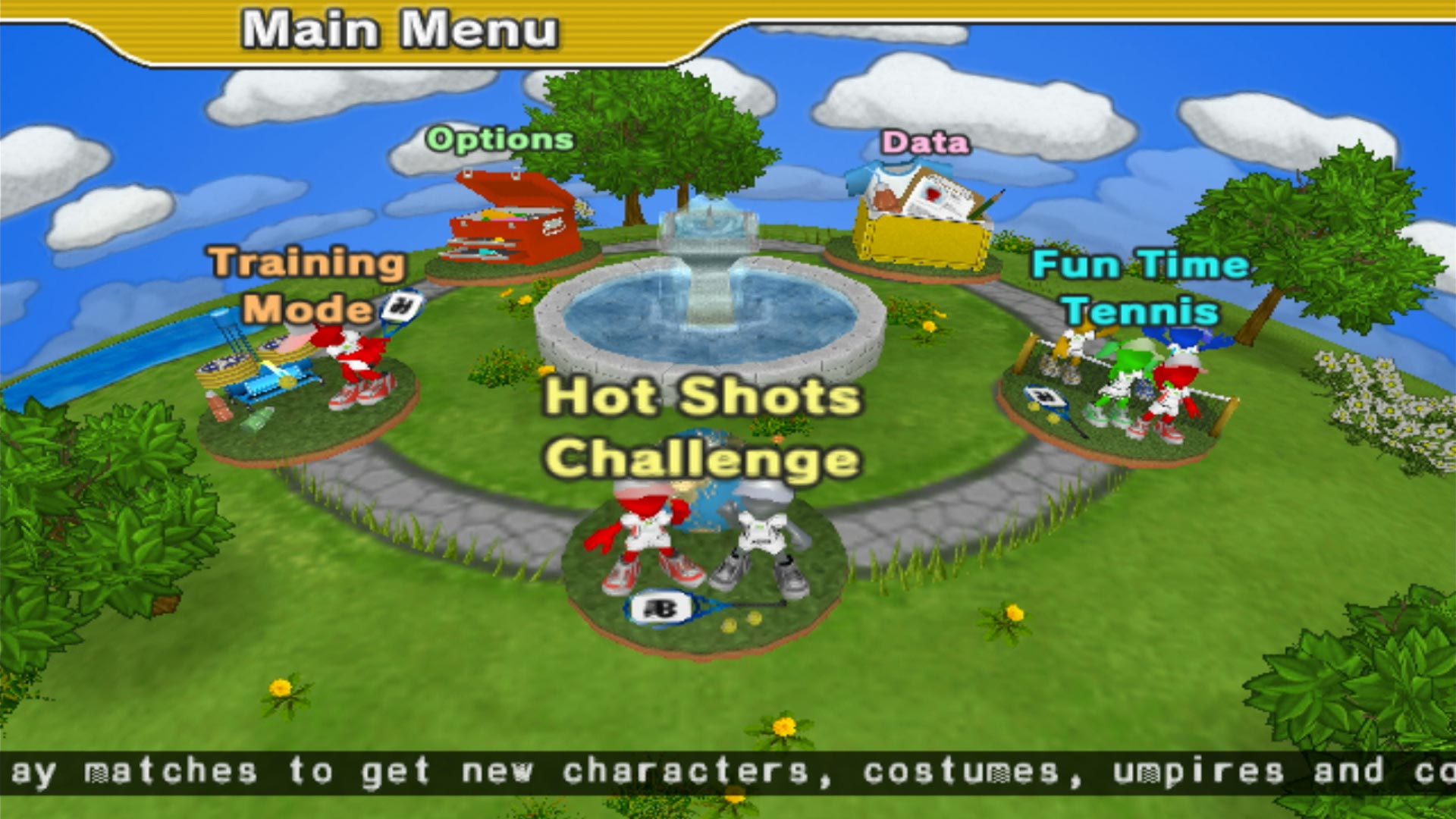 Hot Shots Tennis PS2 main menu