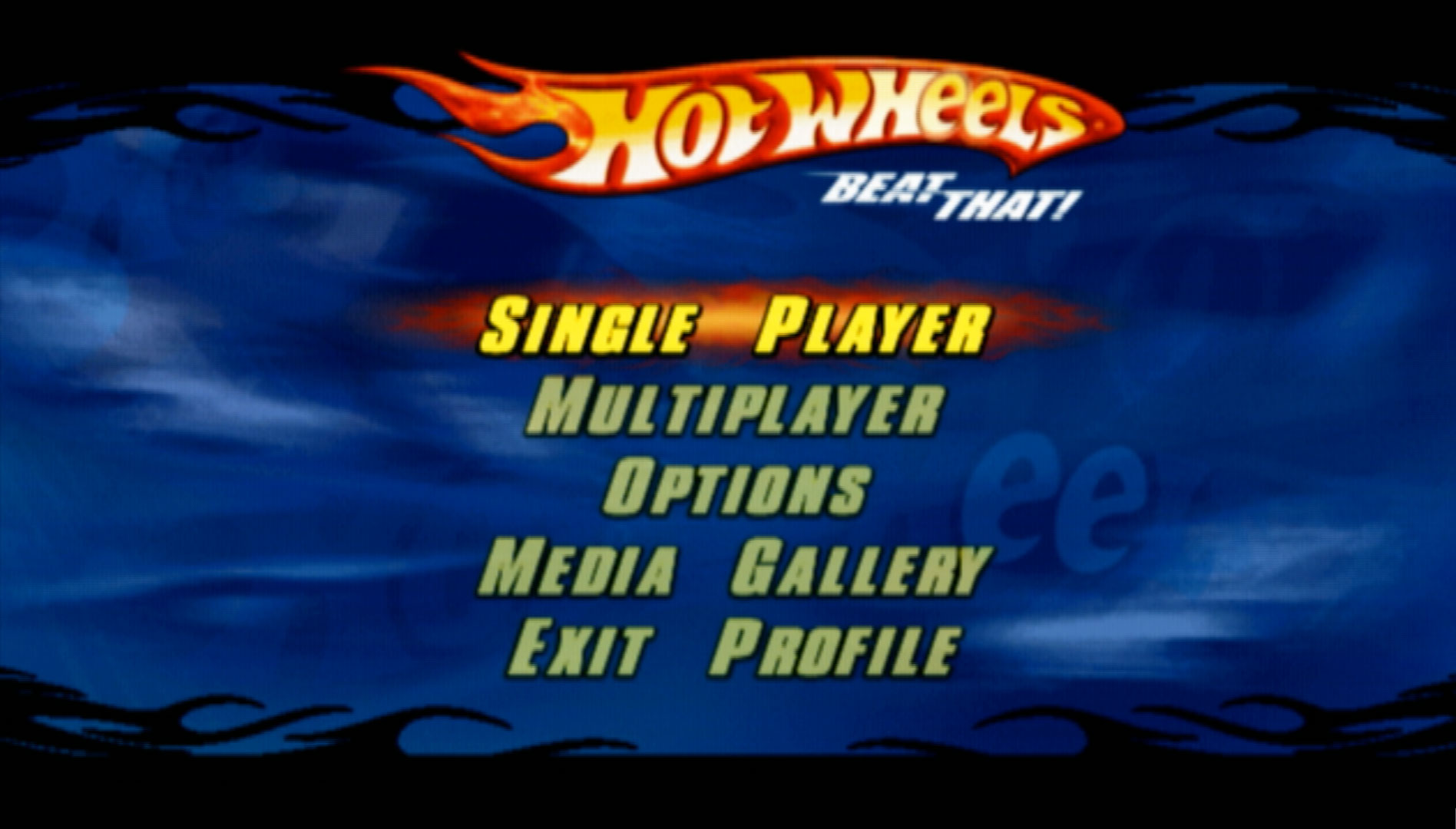 Hot Wheels Beat That PS2 main menu