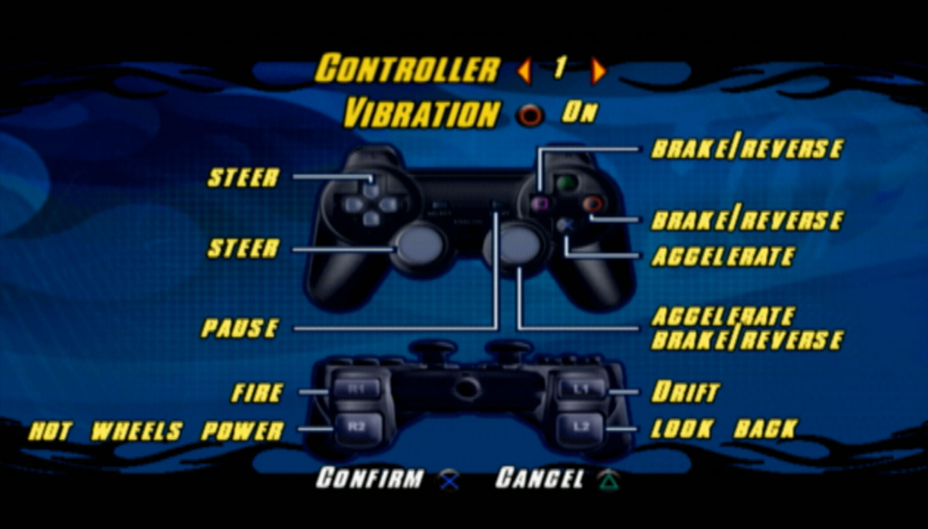 Hot Wheels Beat That PS2 controler scheme