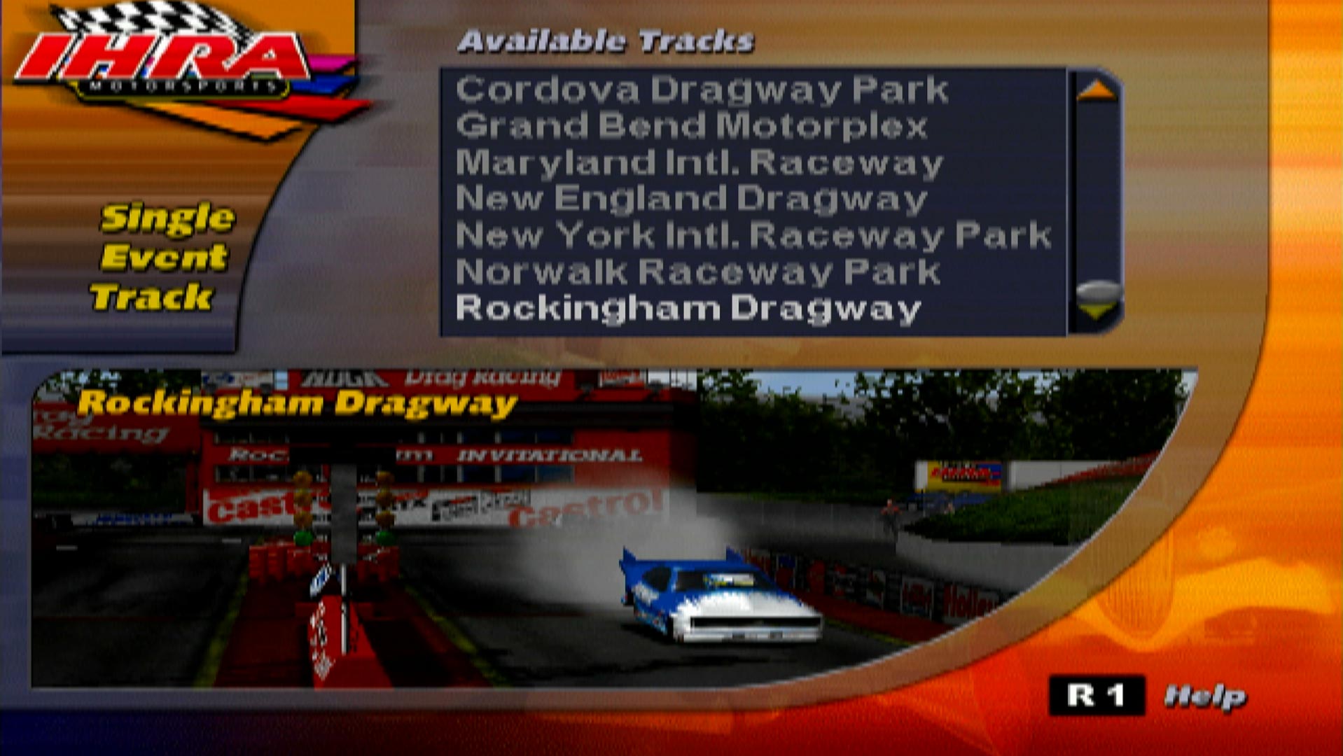 IHRA Drag Racing 2 PS2 rockingham dragway