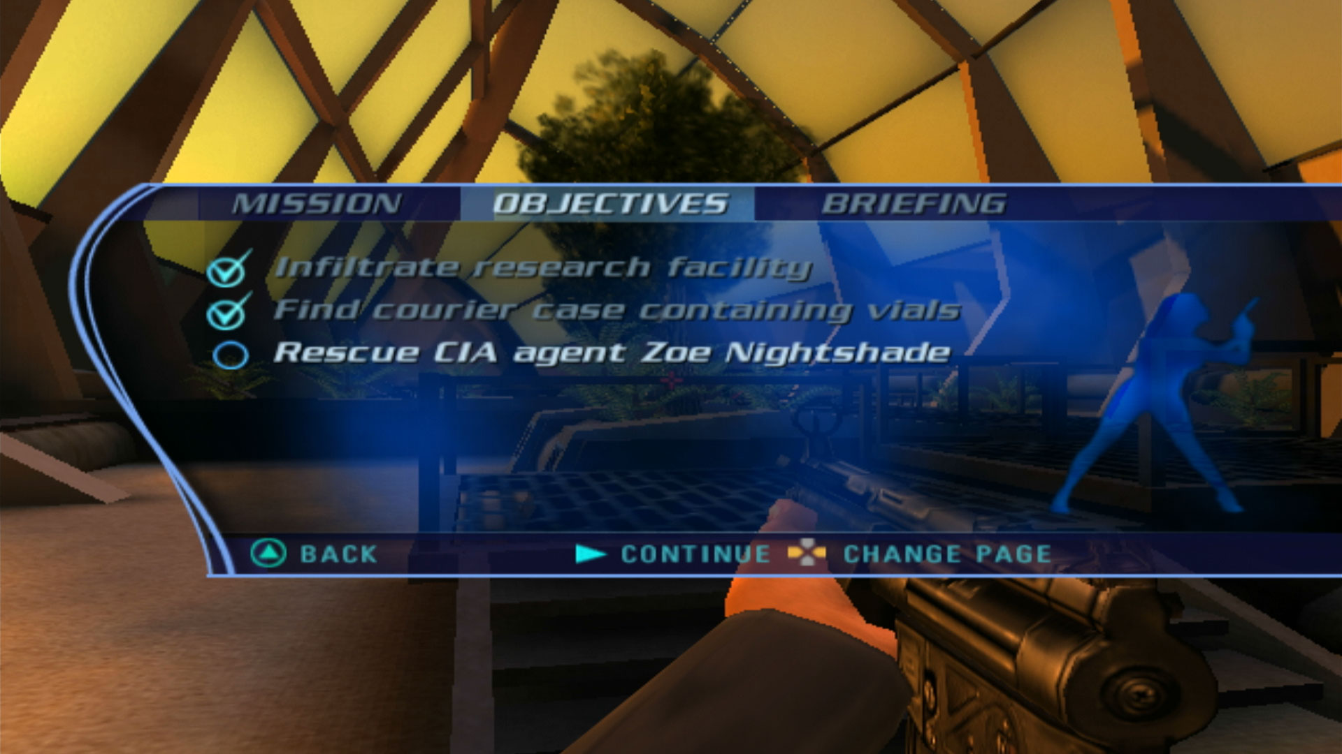 James Bond 007 Agent Under Fire PS2 pause menu