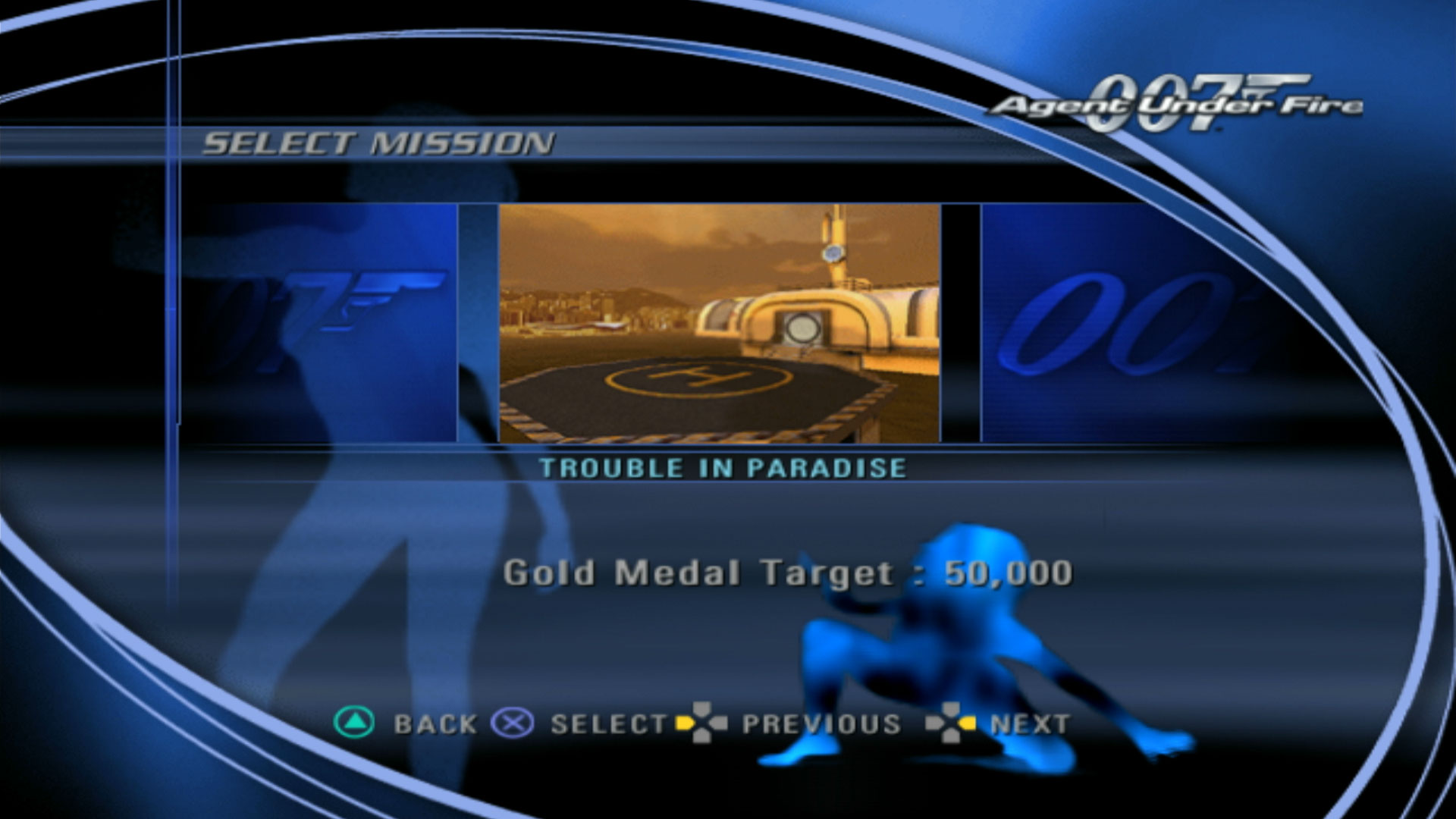 James Bond 007 Agent Under Fire PS2 main menu