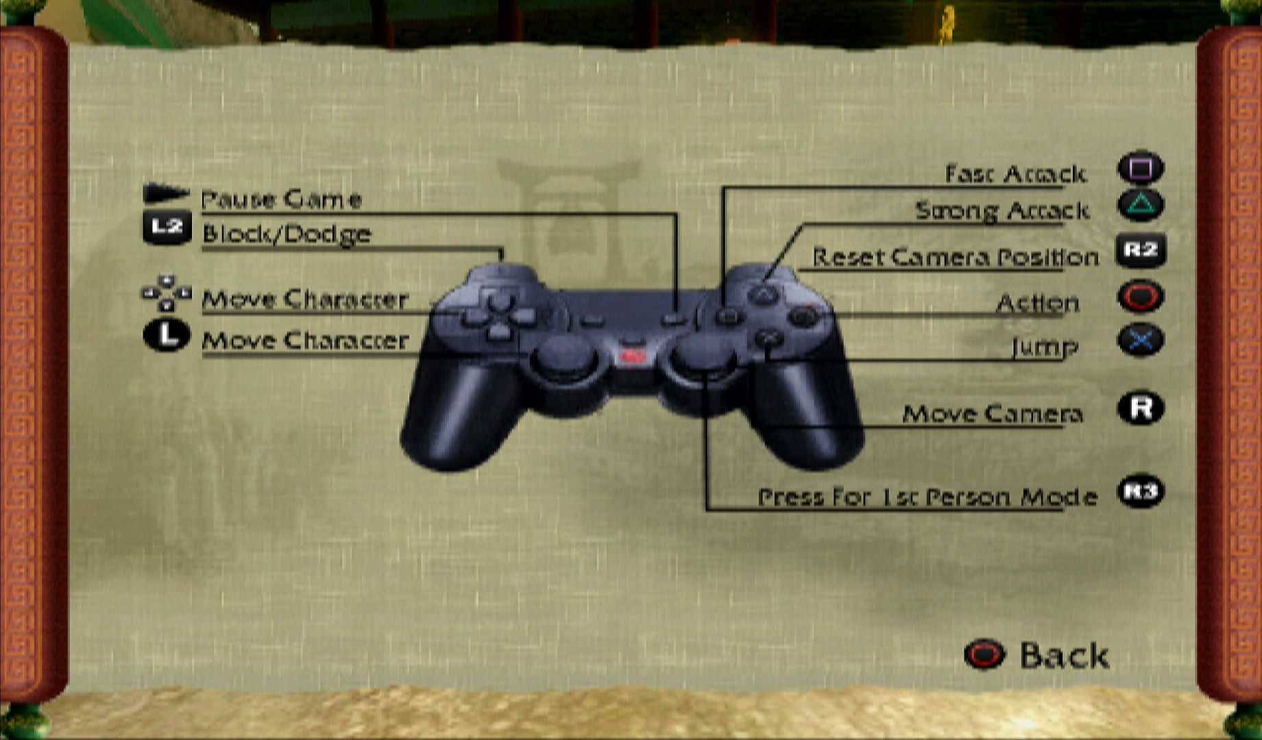 Kung Fu Panda PS2 controls