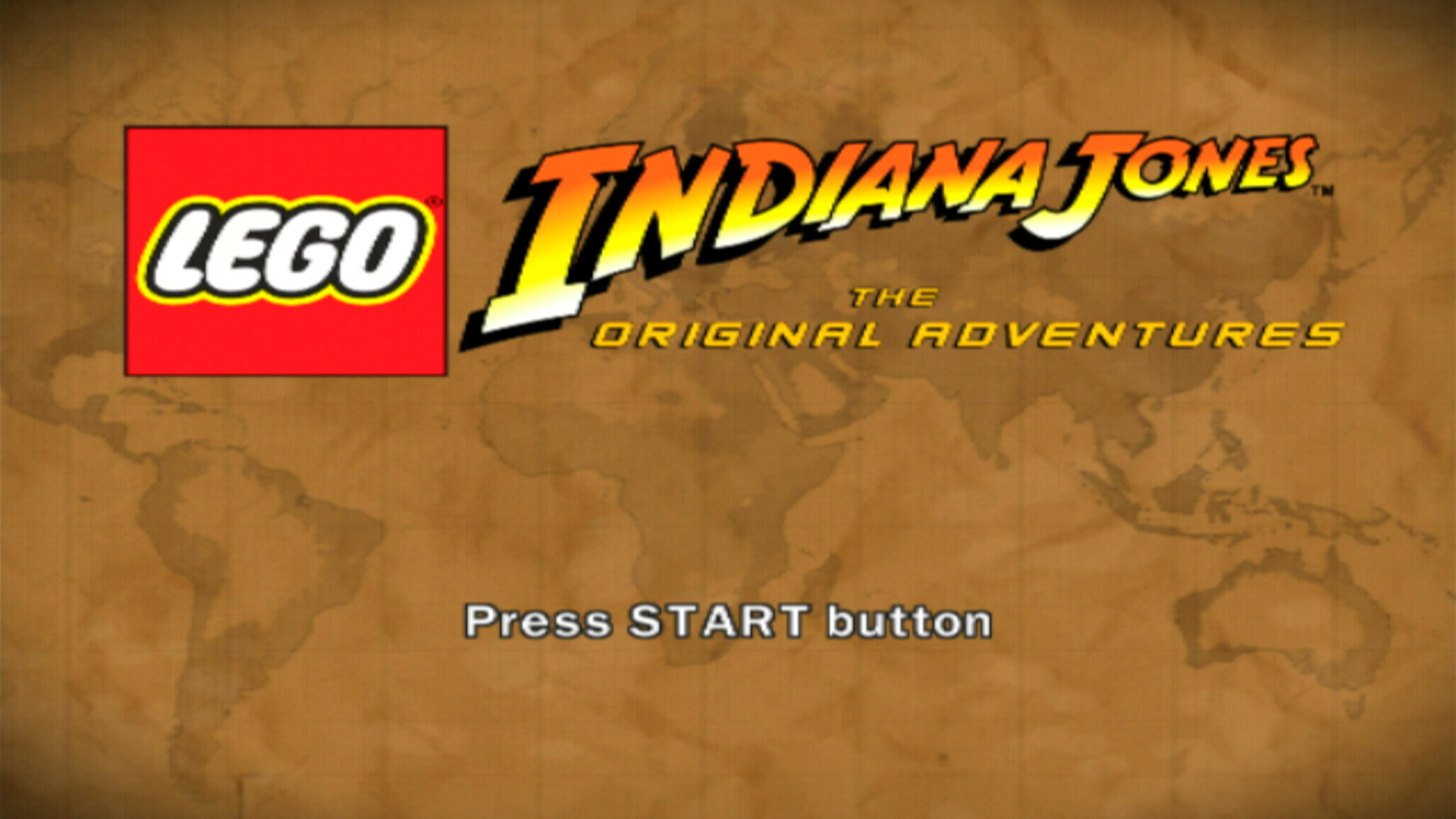 Lego Indiana Jones The Original Adventures PS2 title start screen