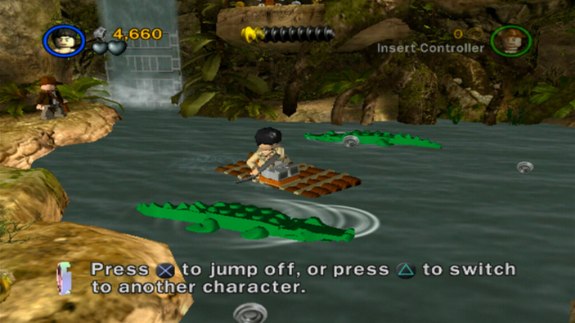 Lego Indiana Jones The Original Adventures PS2 raft crocodiles