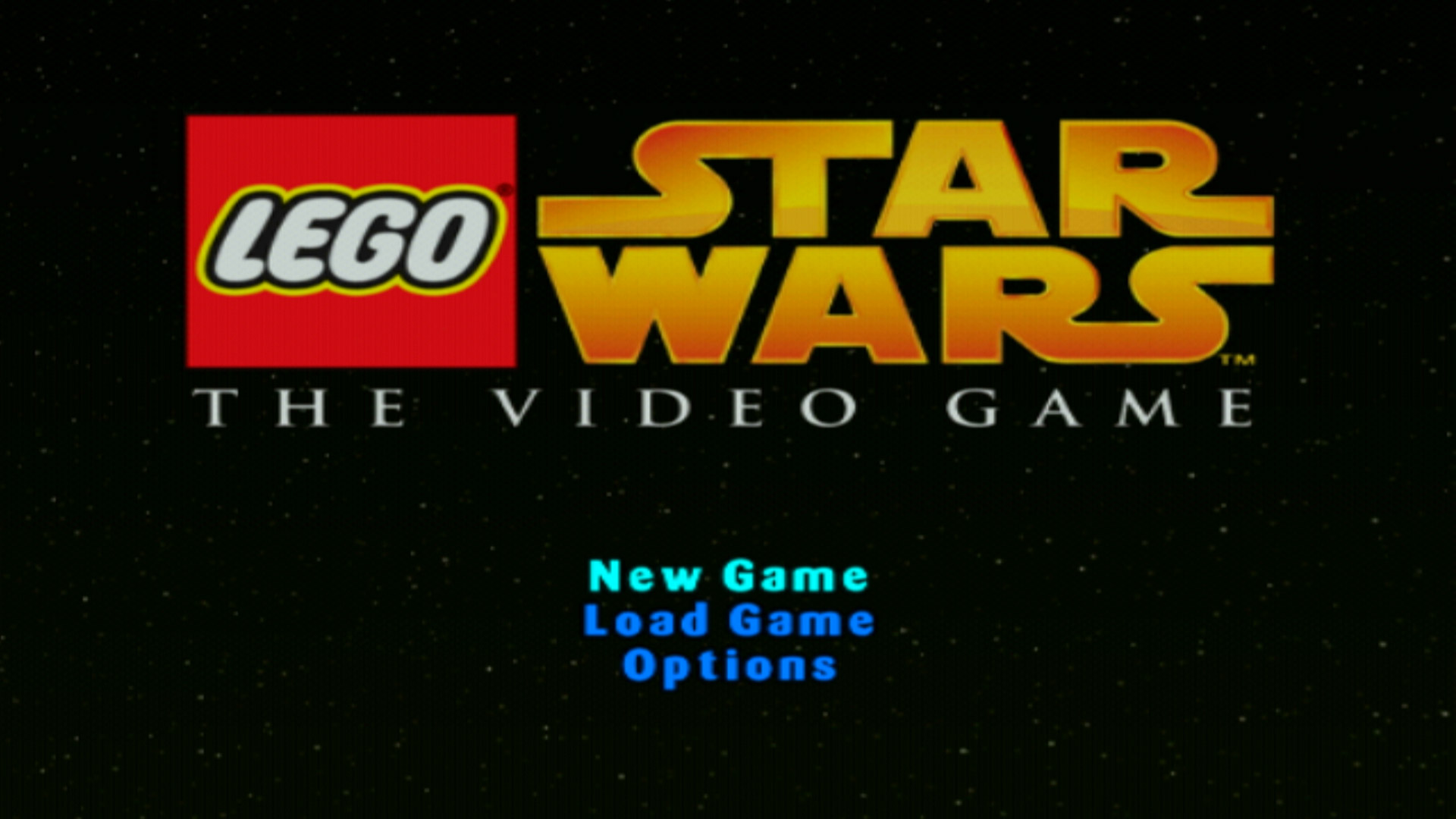 Lego Star Wars The Video Game PS2 title starting screen