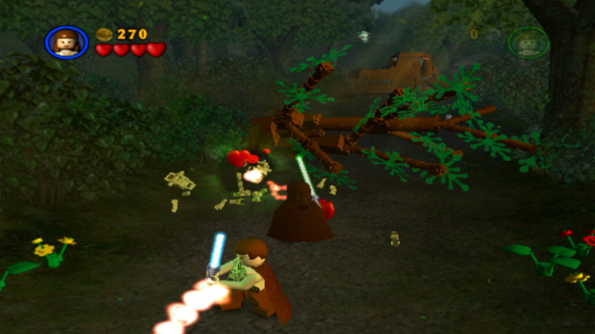 Lego Star Wars The Video Game PS2 forest battle