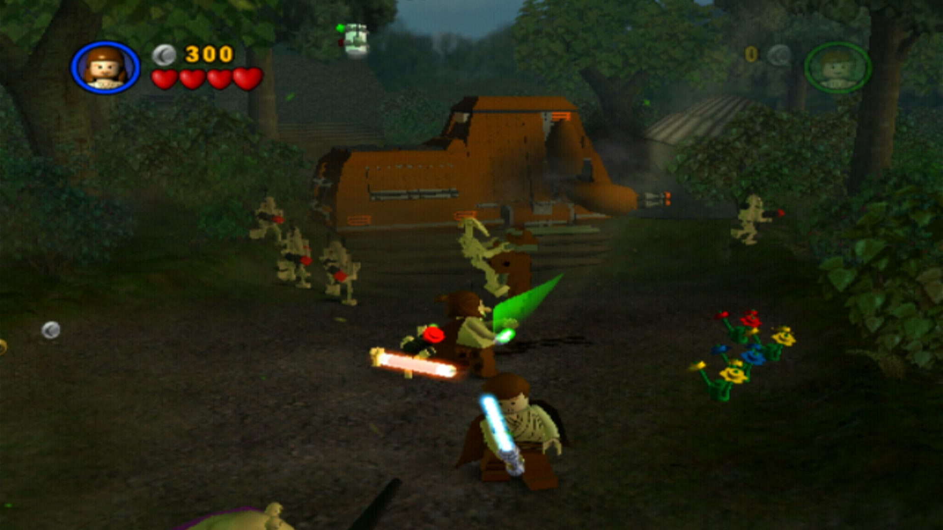 Lego Star Wars The Video Game PS2 forest fighting