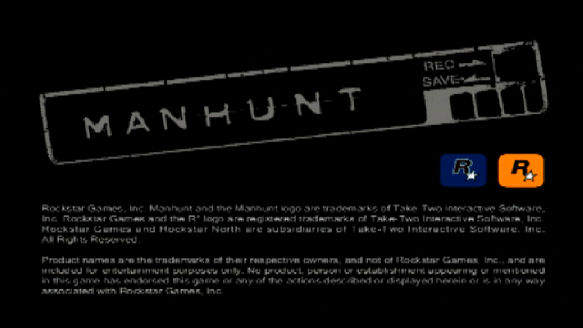 Manhunt PS2 manhunt title logo screen