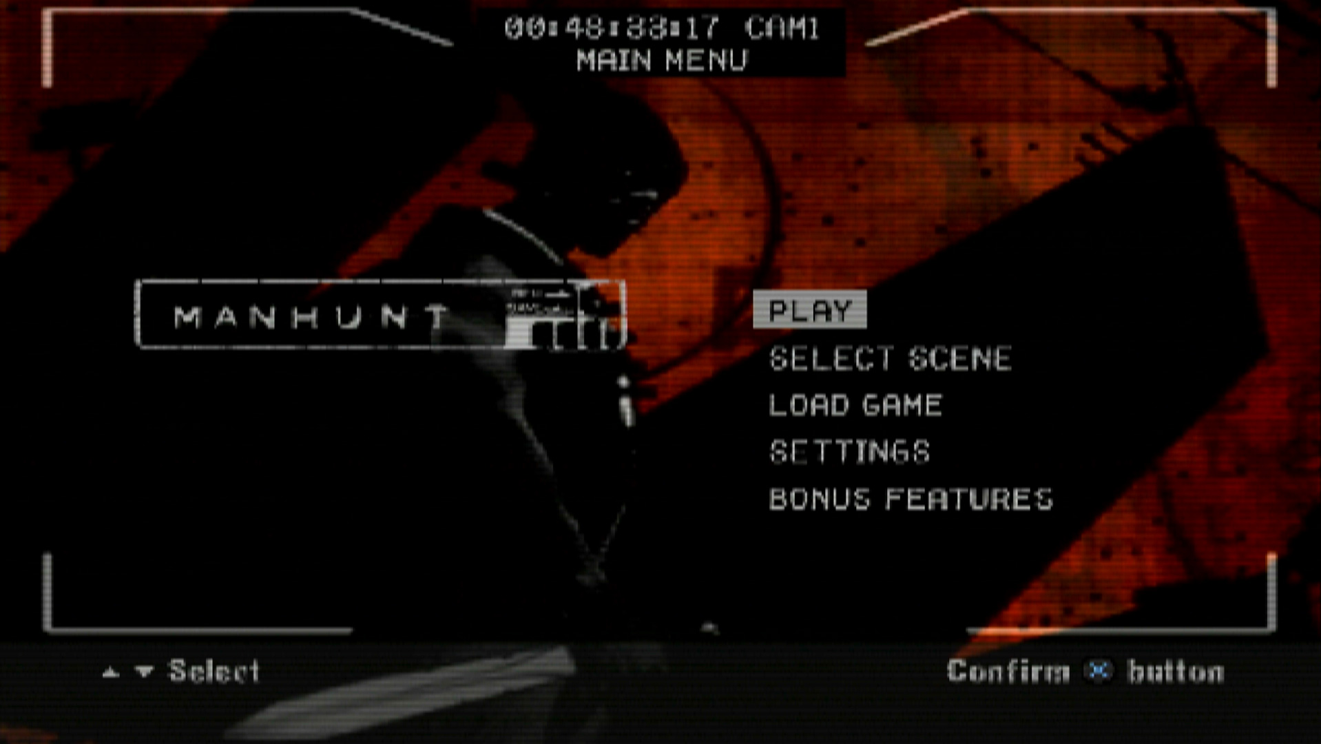 Manhunt PS2 main menu