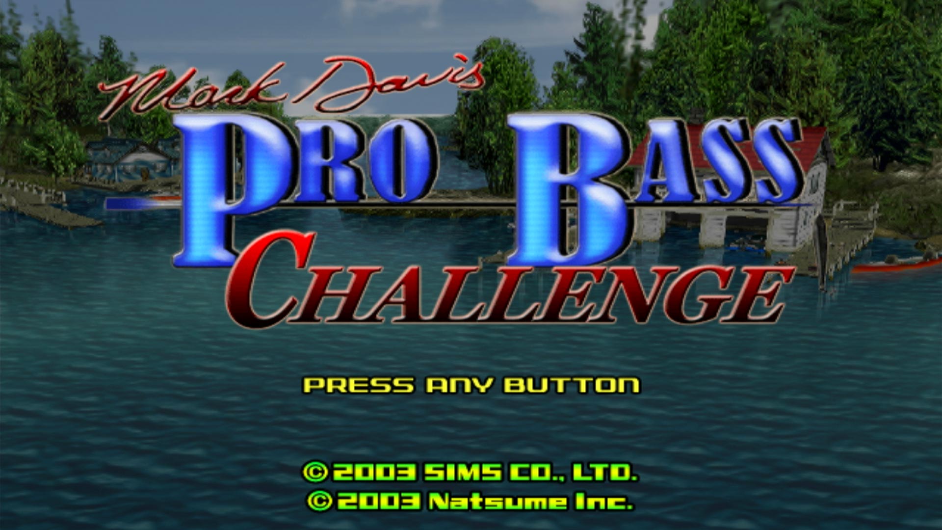 Mark Davis Pro Bass Challenge PS2 title start screen