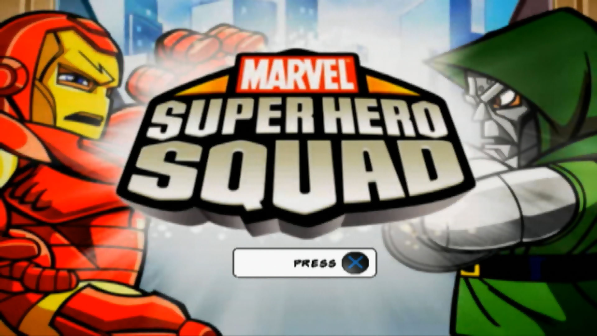 Marvel Super Hero Squad PS2 title screen