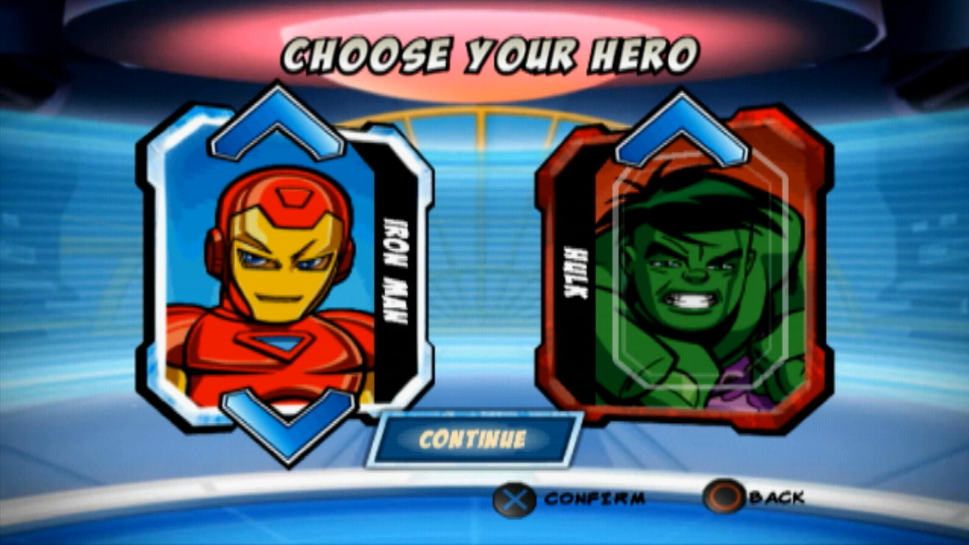 Marvel Super Hero Squad PS2 choose character