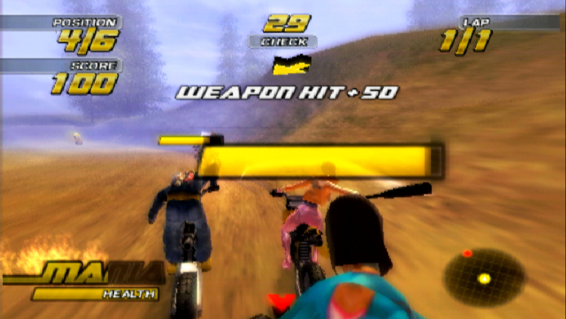 Motocross Mania 3 PS2 weapon hit