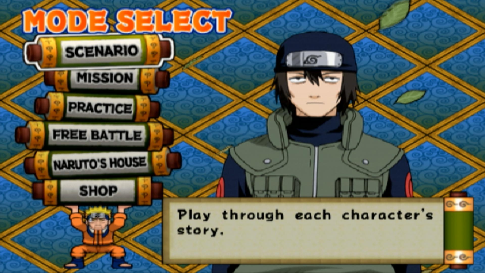 Naruto Ultimate Ninja PS2 game mode select