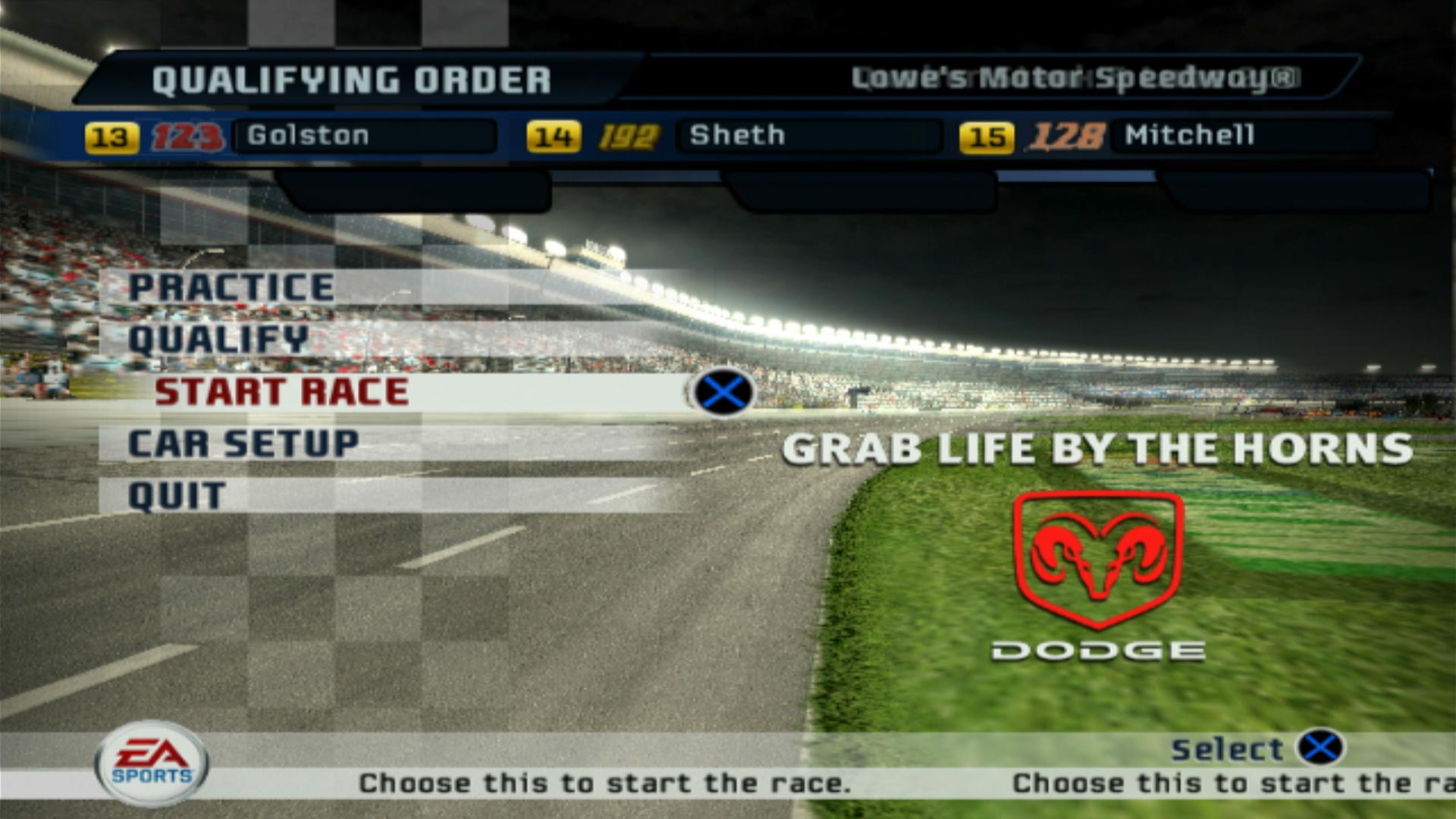 NASCAR 07 PS2 lowe's motor speedway