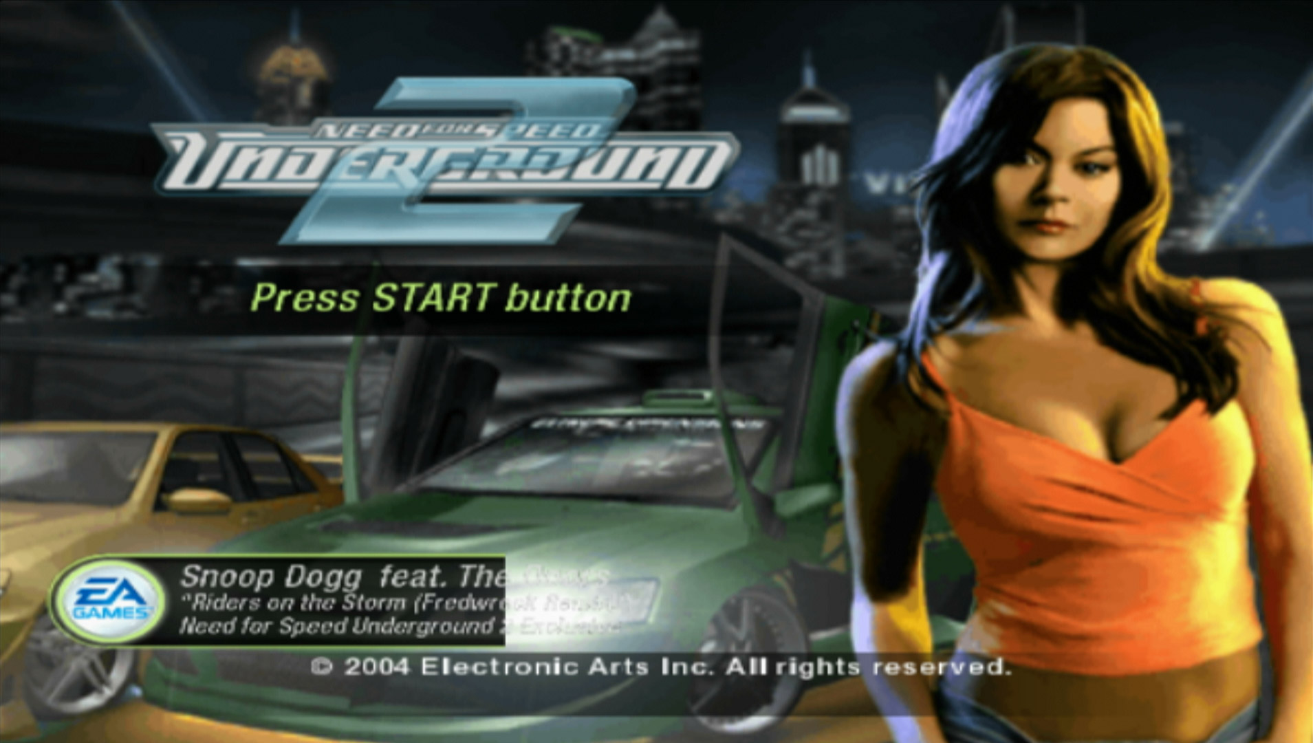 Need for Speed Underground 2 PS2 title start screen