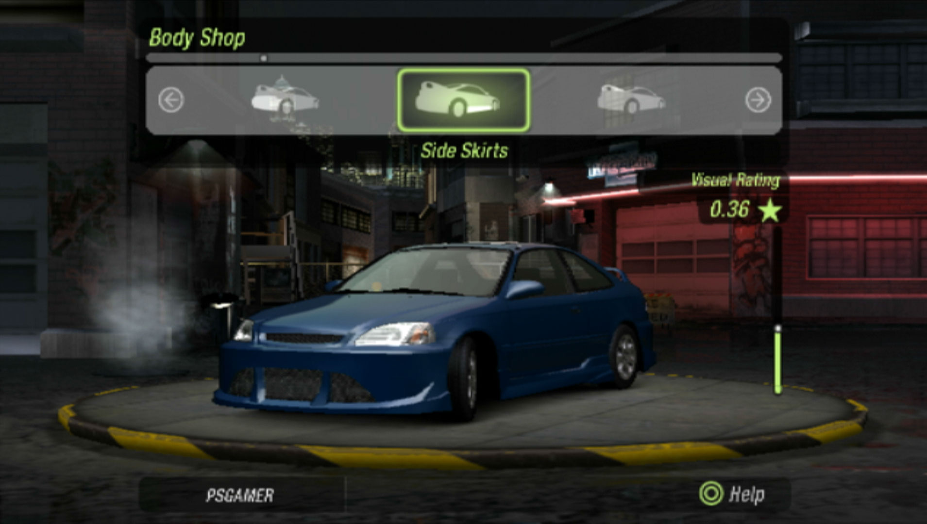 Need for Speed Underground 2 PS2 customization body shop