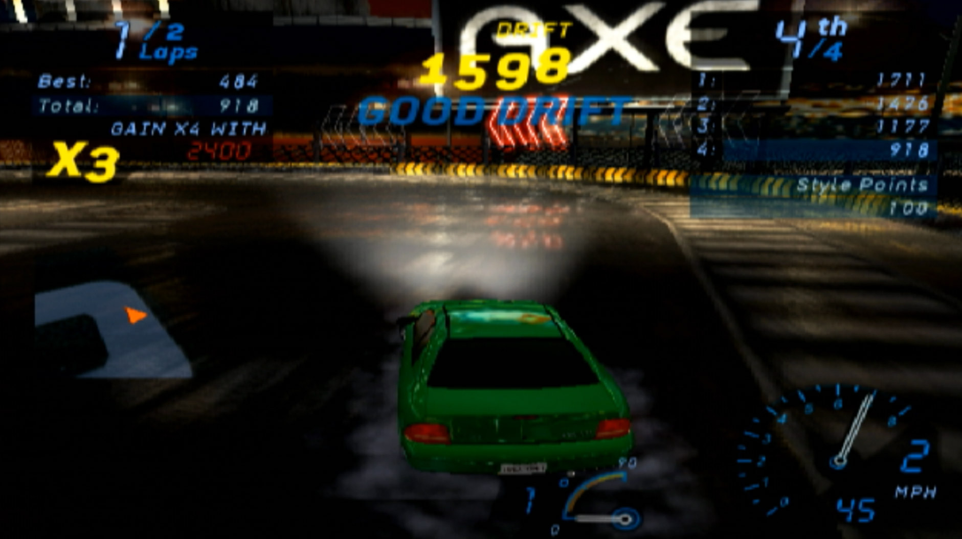 Need for Speed Underground PS2 drifting green dodge neon