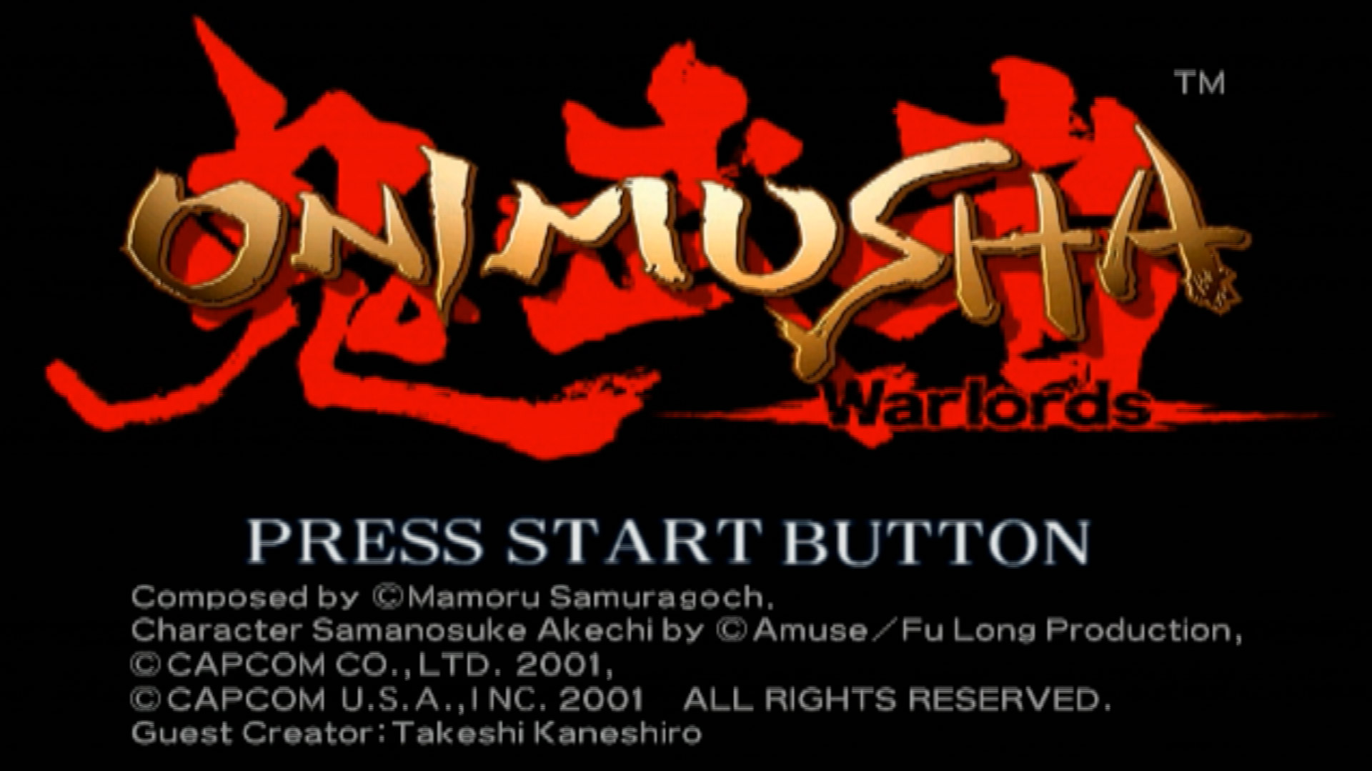 Onimusha Warlords PS2 title screen