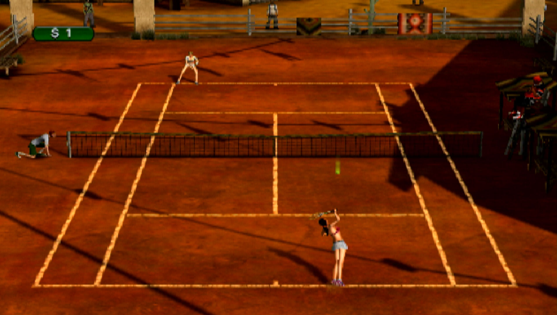 Outlaw Tennis PS2 gameplay serving