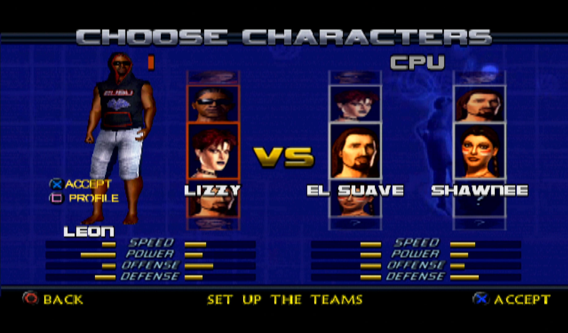 Outlaw Volleyball Remixed PS2 character select