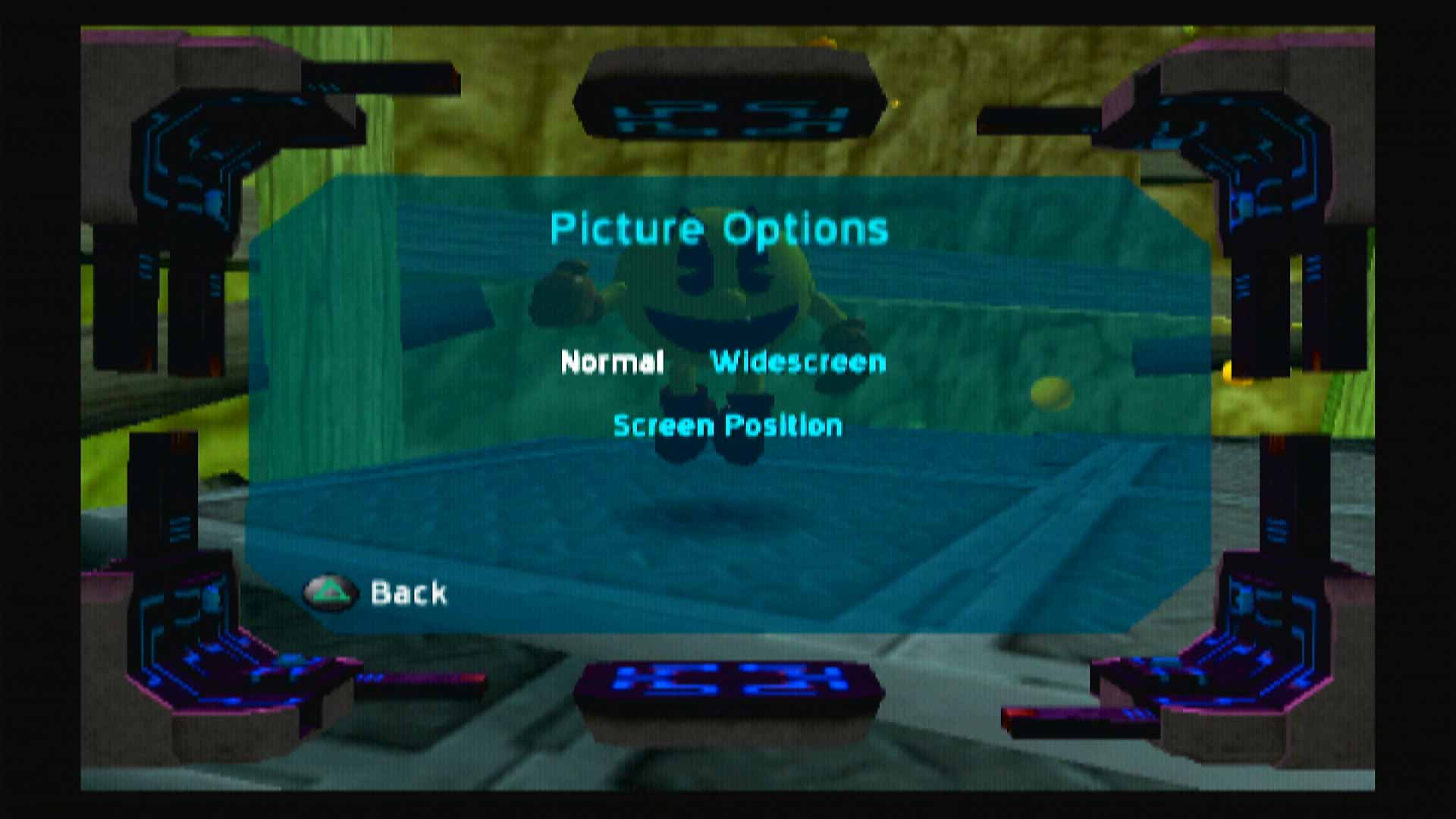 Pac-Man World 3 PS2 widescreen normal menu