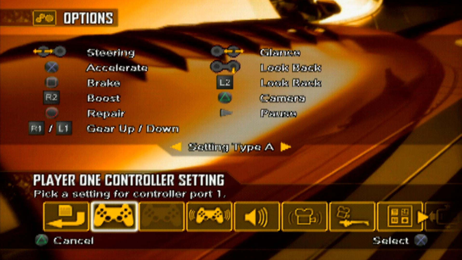 Powerdrome PS2 controller scheme