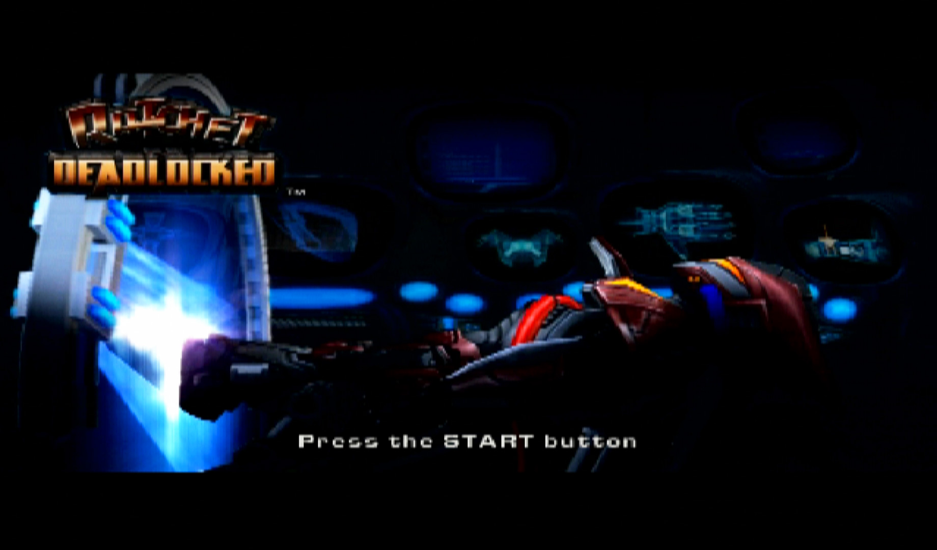 Ratchet Deadlocked PS2 title screen