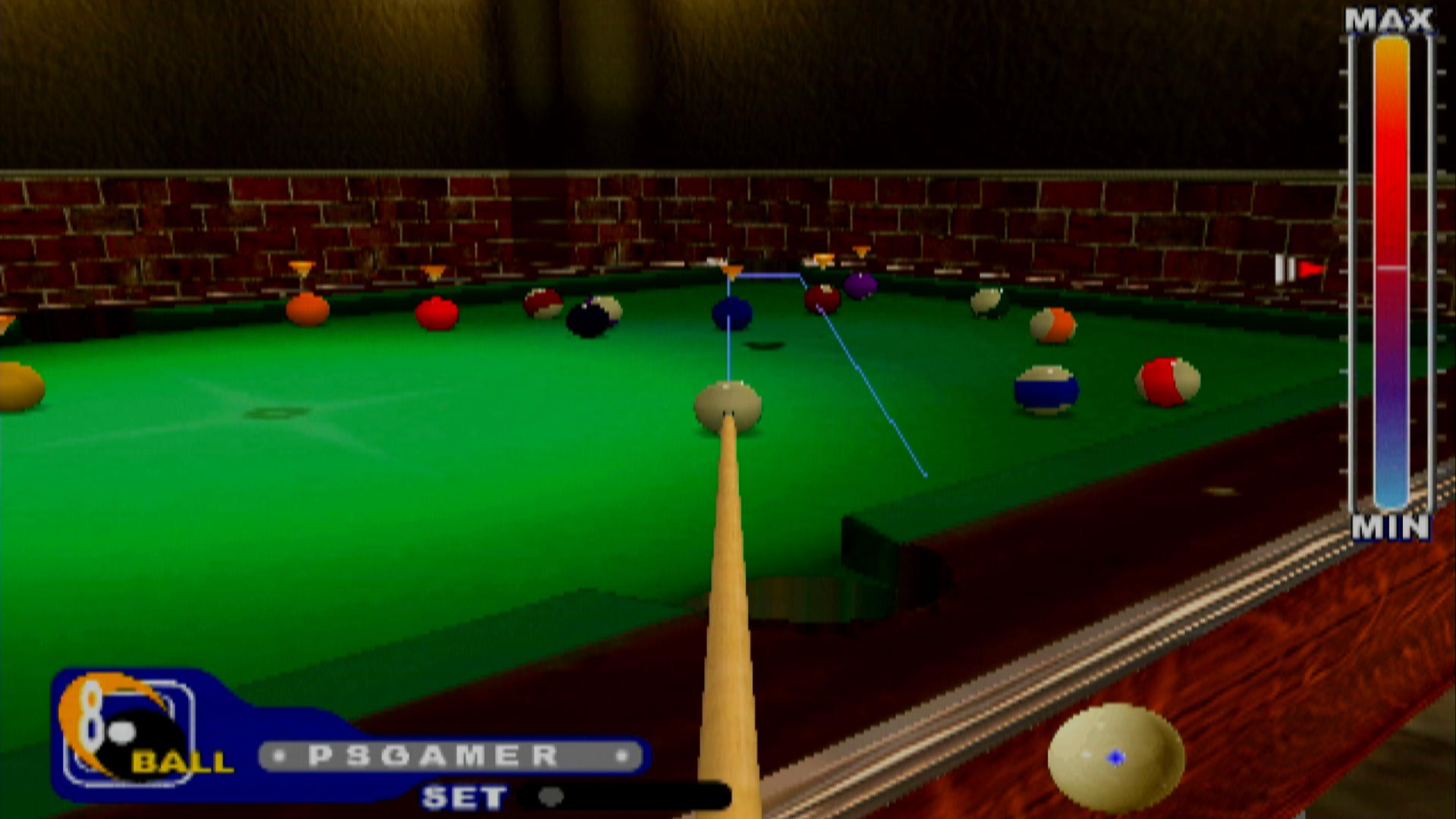 Real Pool PS2 aiming ball