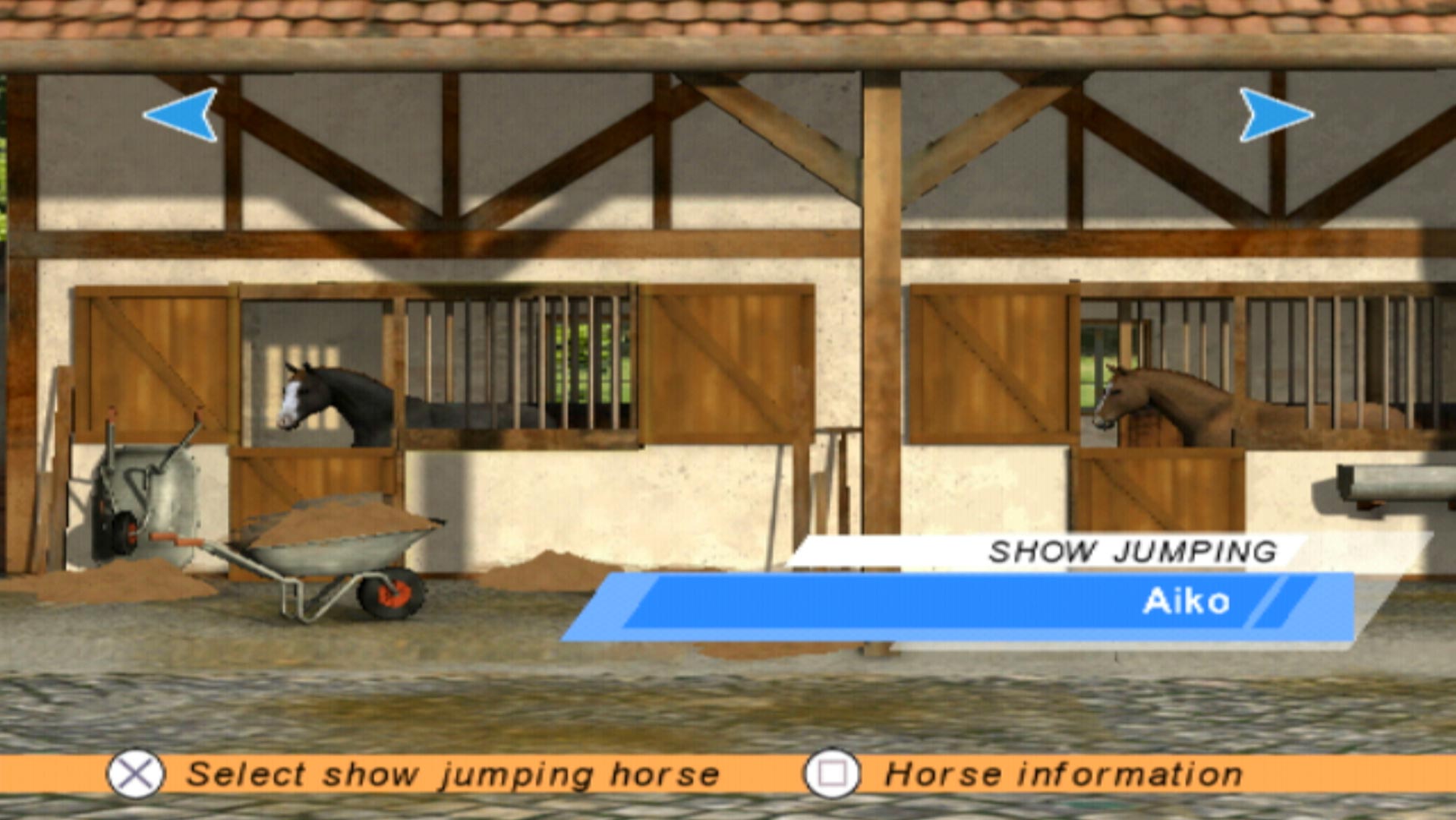 Riding Star PS2 horse select