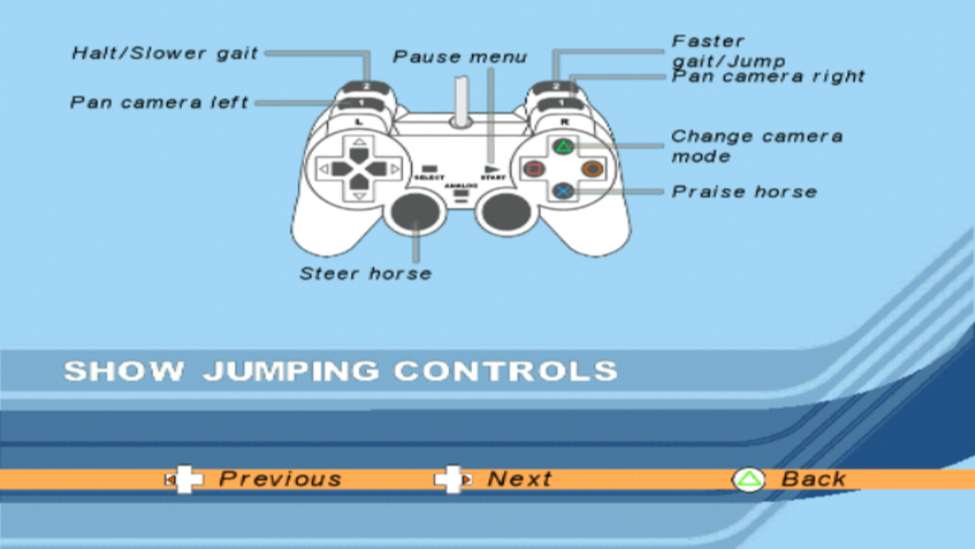 Riding Star PS2 show jumping controls