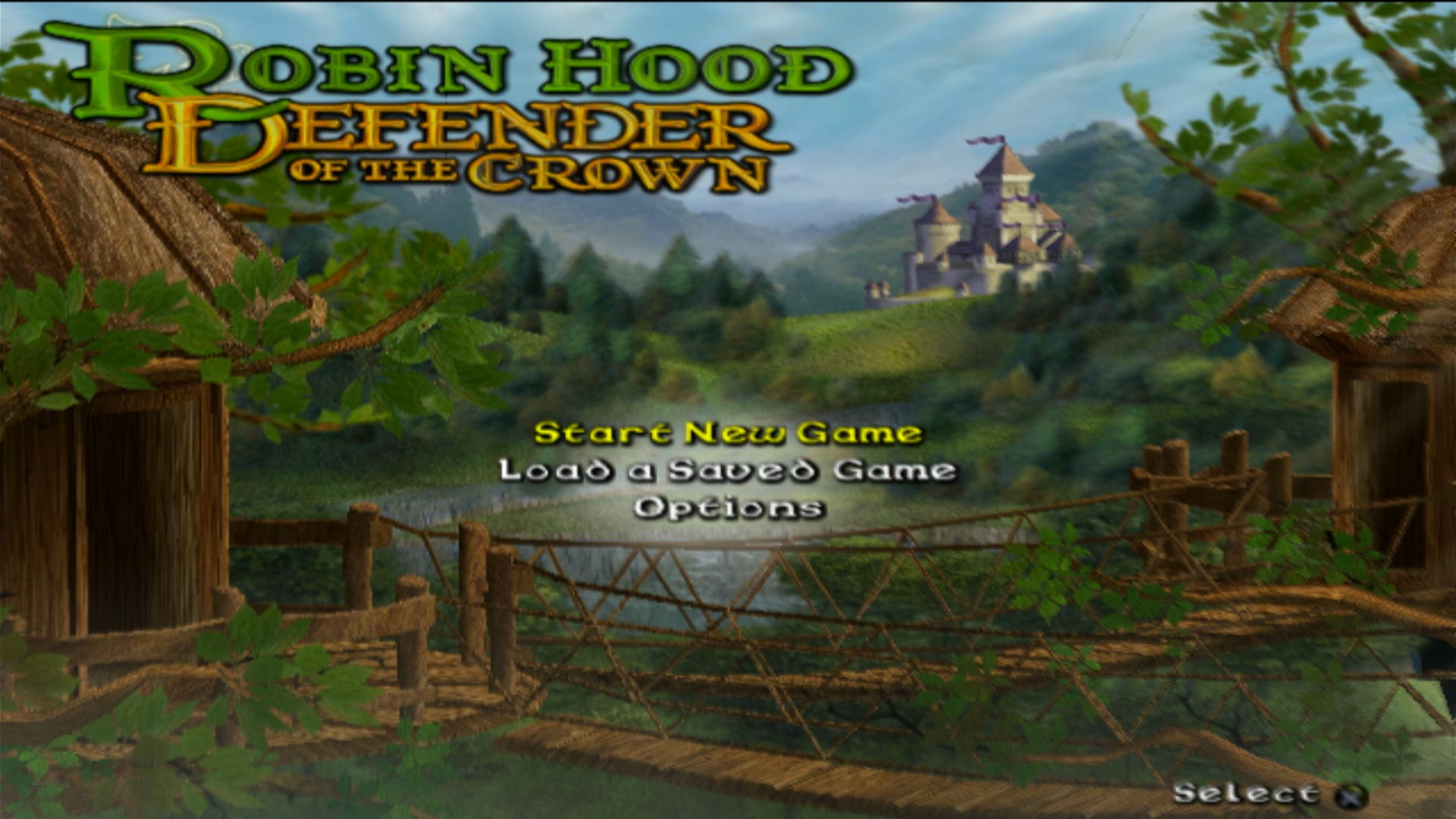 Robin Hood Defender of the Crown PS2 title start screen