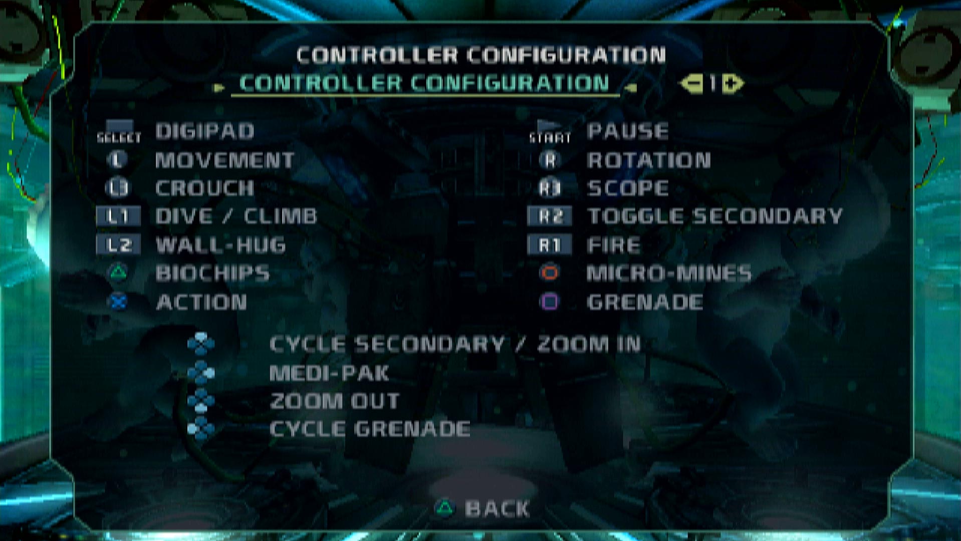 Rogue Trooper PS2 controller scheme