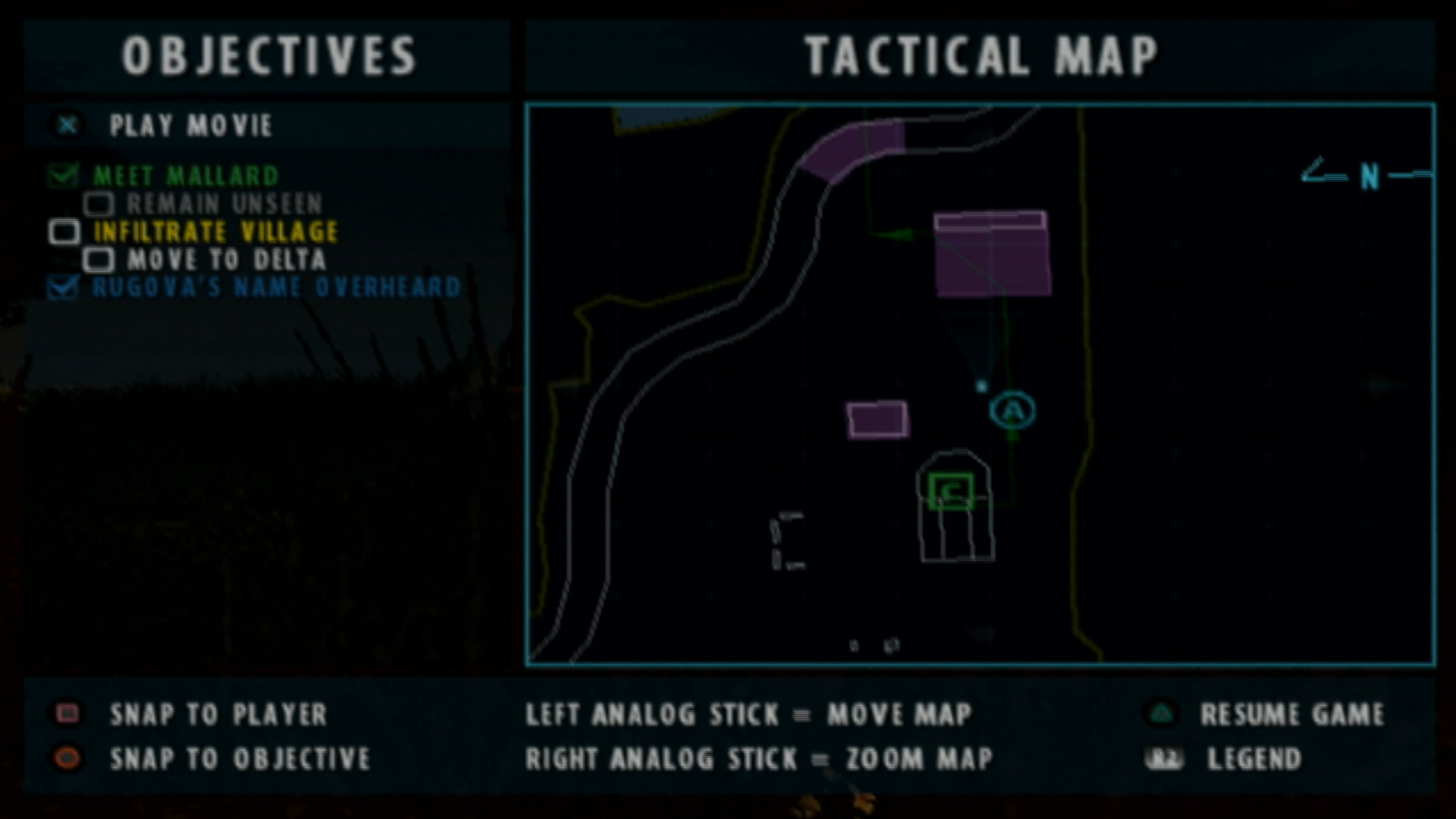 SOCOM II US Navy SEALs PS2 tactival map