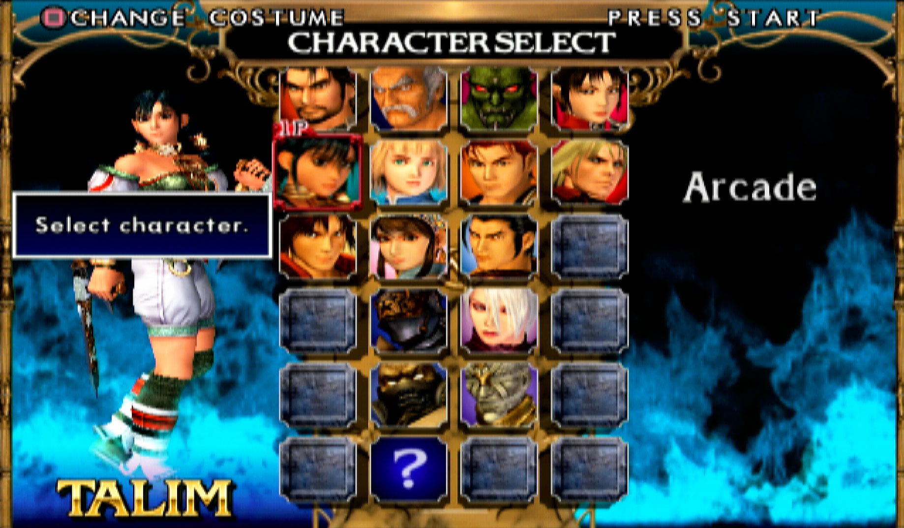 Soulcalibur II PS2 character select