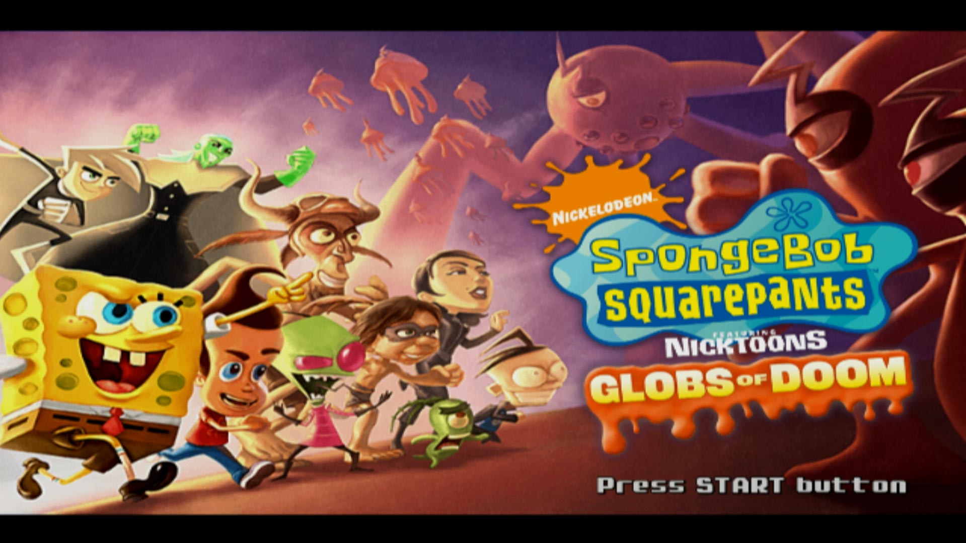 SpongeBob SquarePants Globs of Doom PS2 title screen