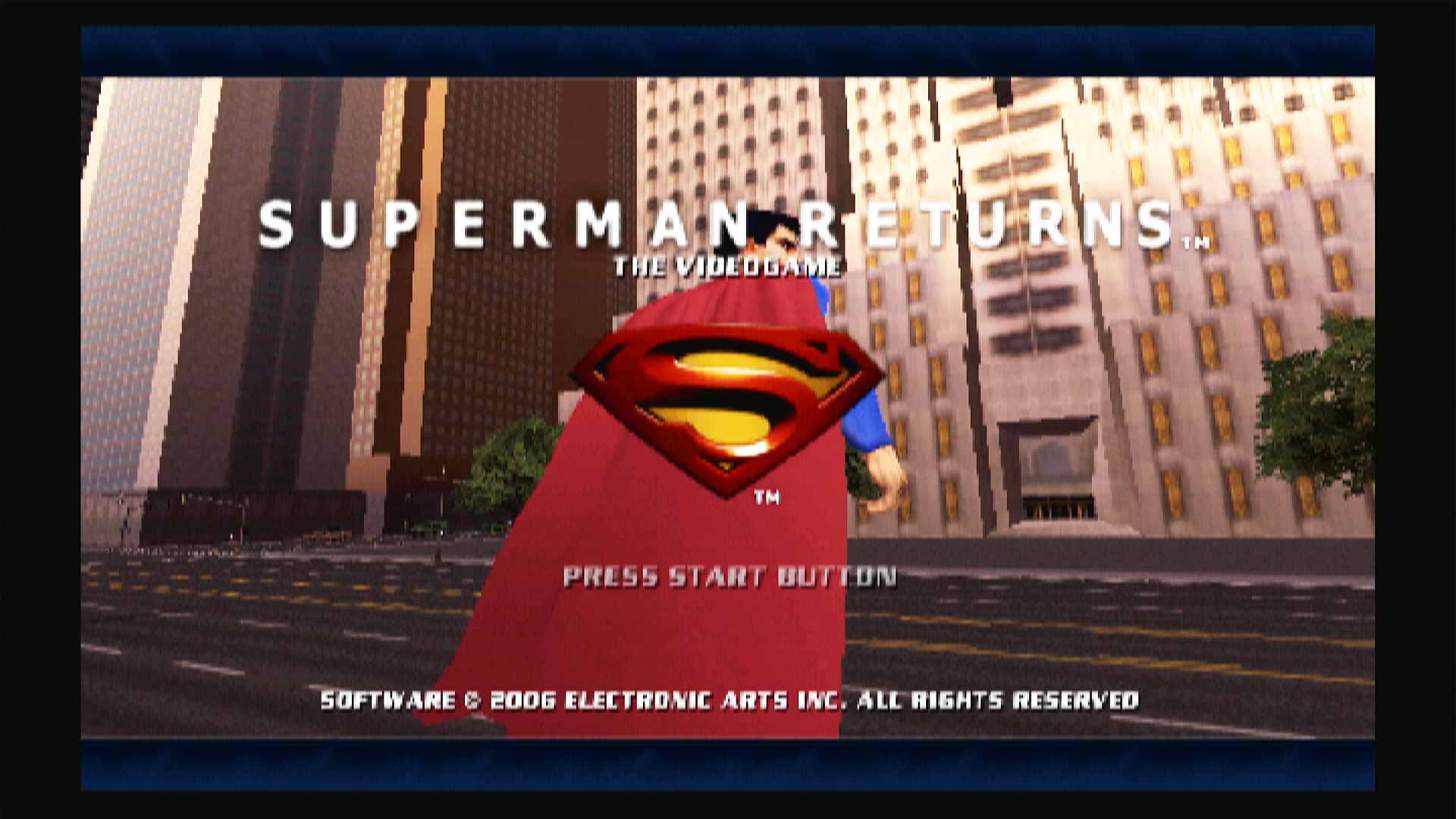 Superman Returns PS2 title start screen