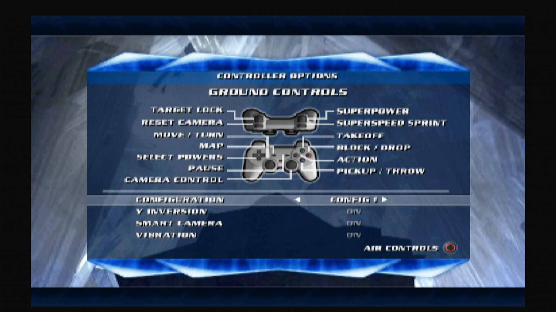 Superman Returns PS2 controller layout