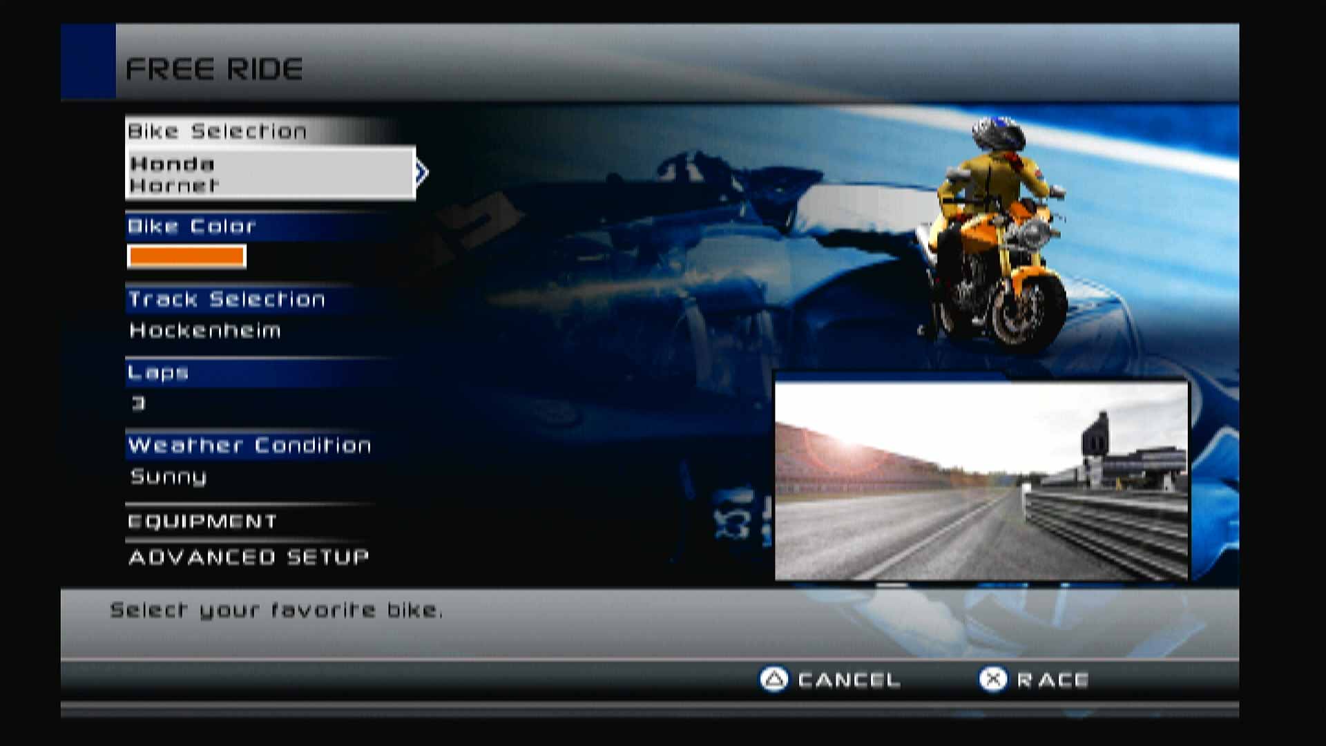 Suzuki Super-bikes II PS2 free ride menu