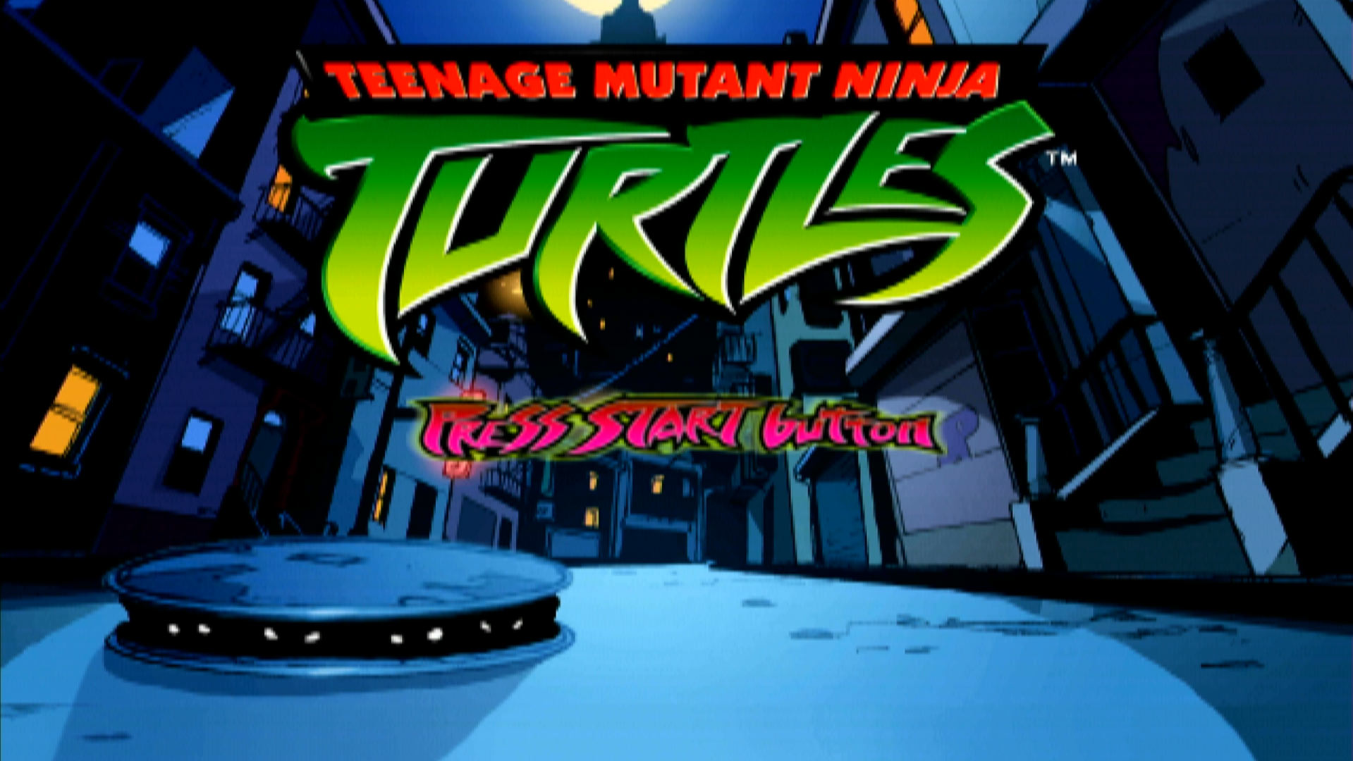 Teenage Mutant Ninja Turtles PS2 title screen