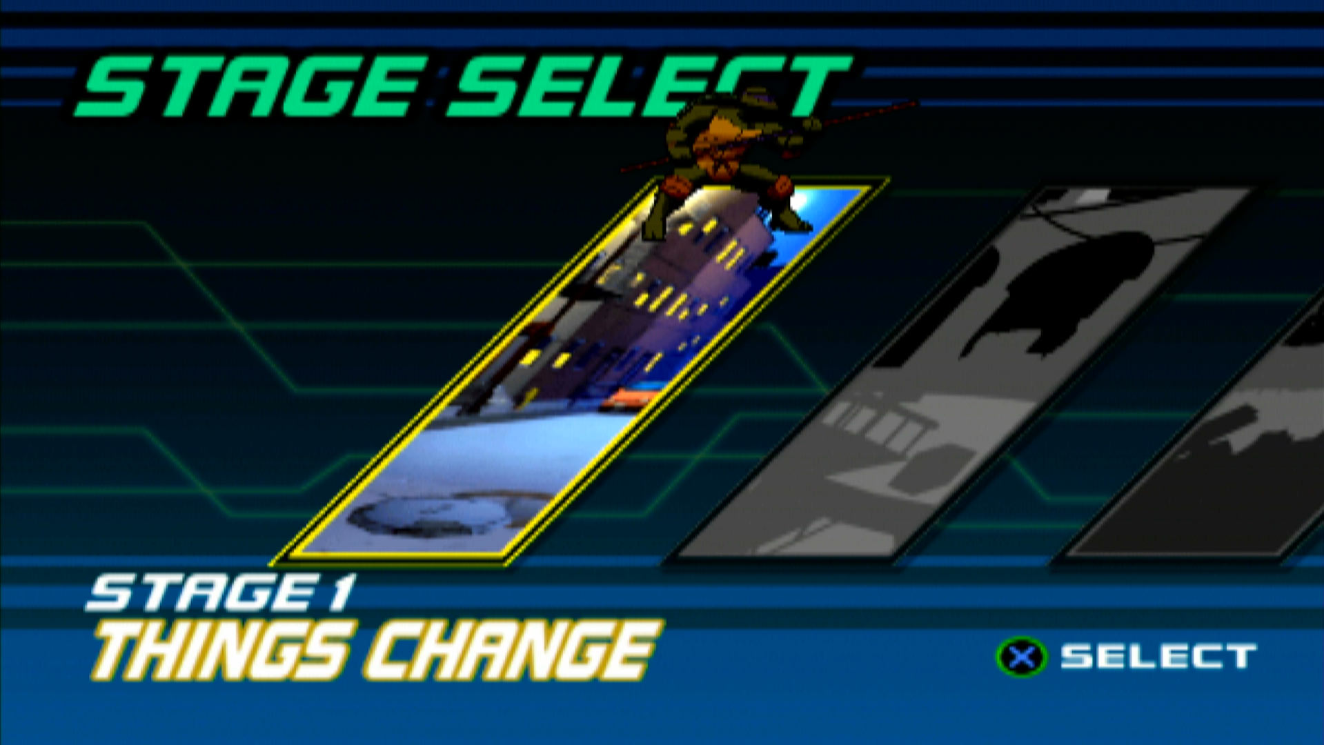 Teenage Mutant Ninja Turtles PS2 stage level select