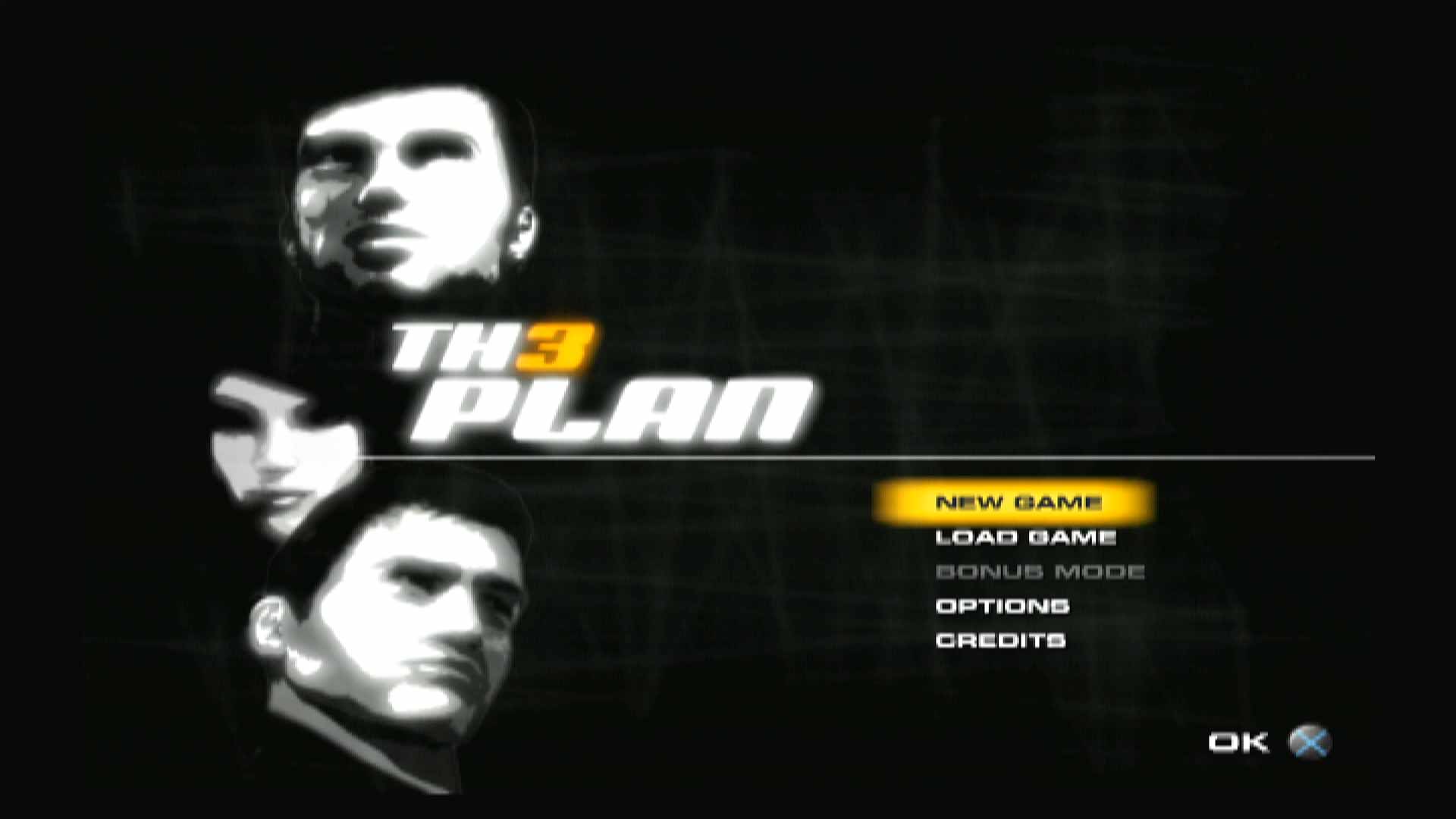 Th3 Plan PS2 main menu