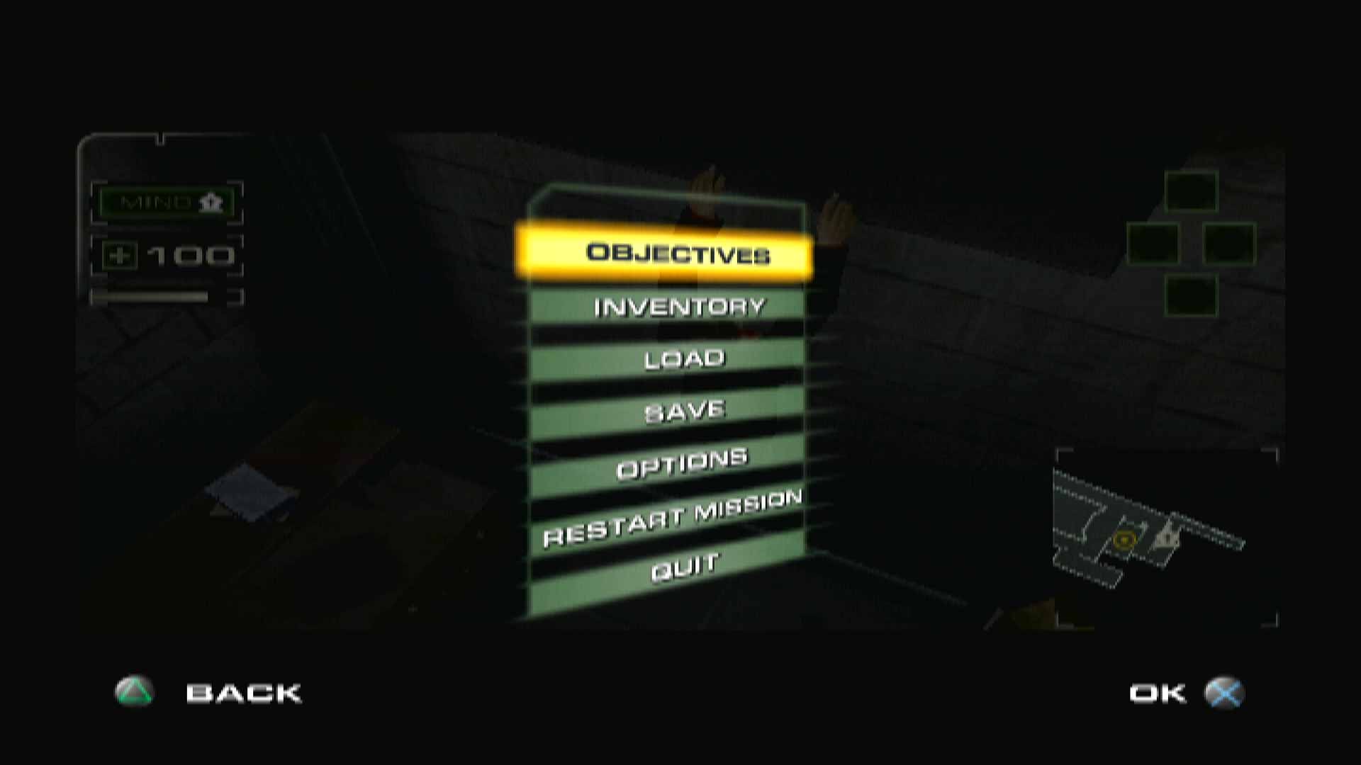 Th3 Plan PS2 pause menu