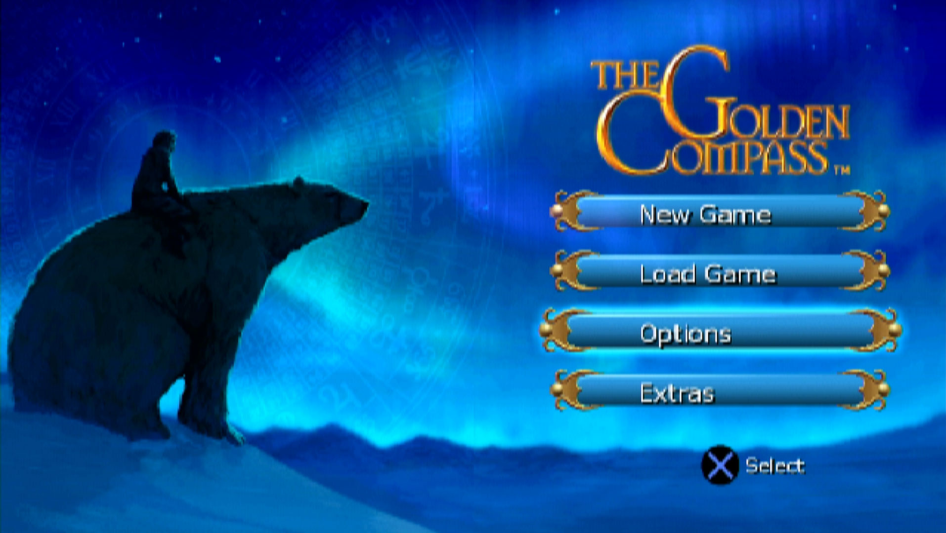 The Golden Compass PS2 main menu