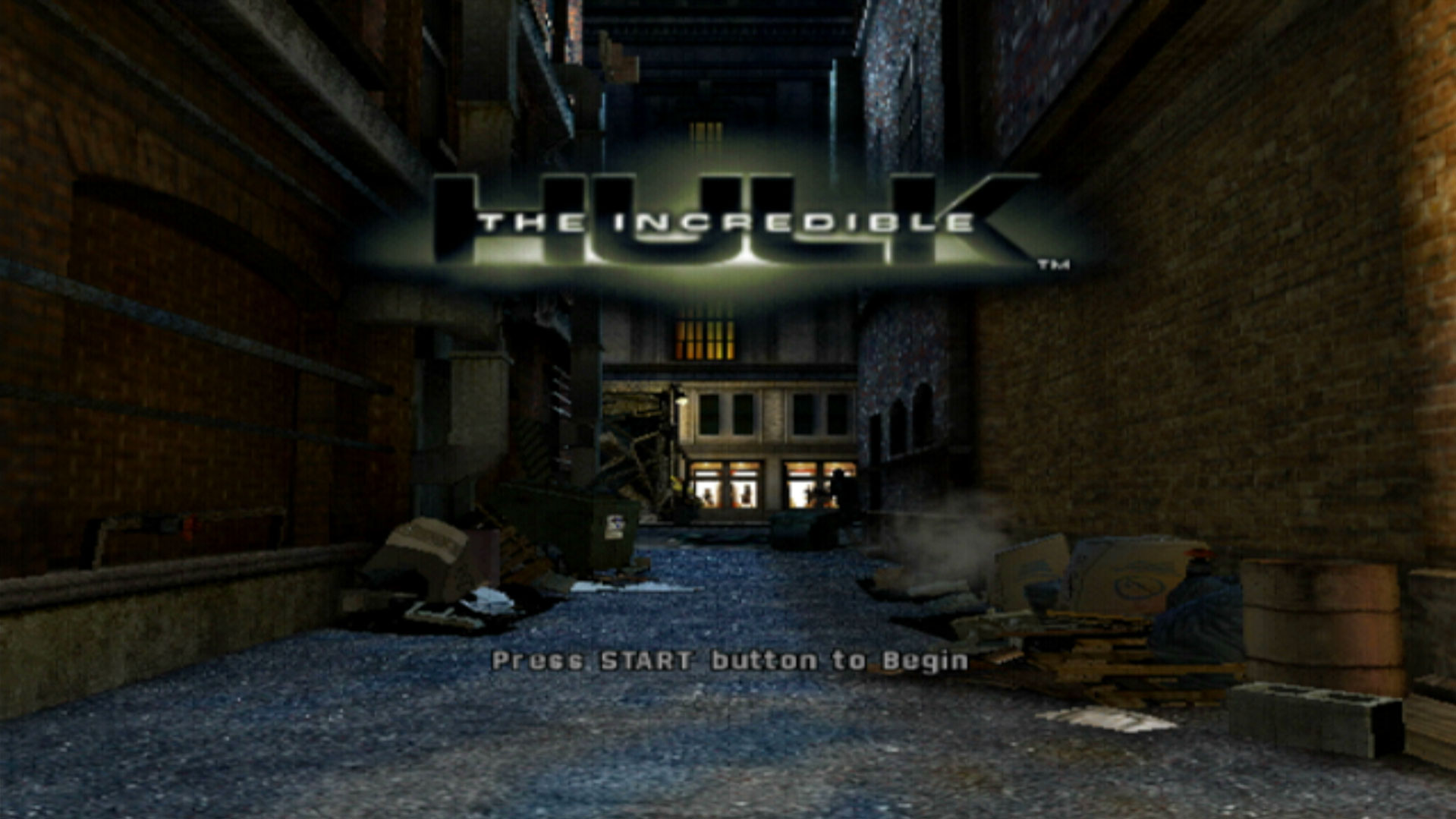 The Incredible Hulk PS2 title start screen