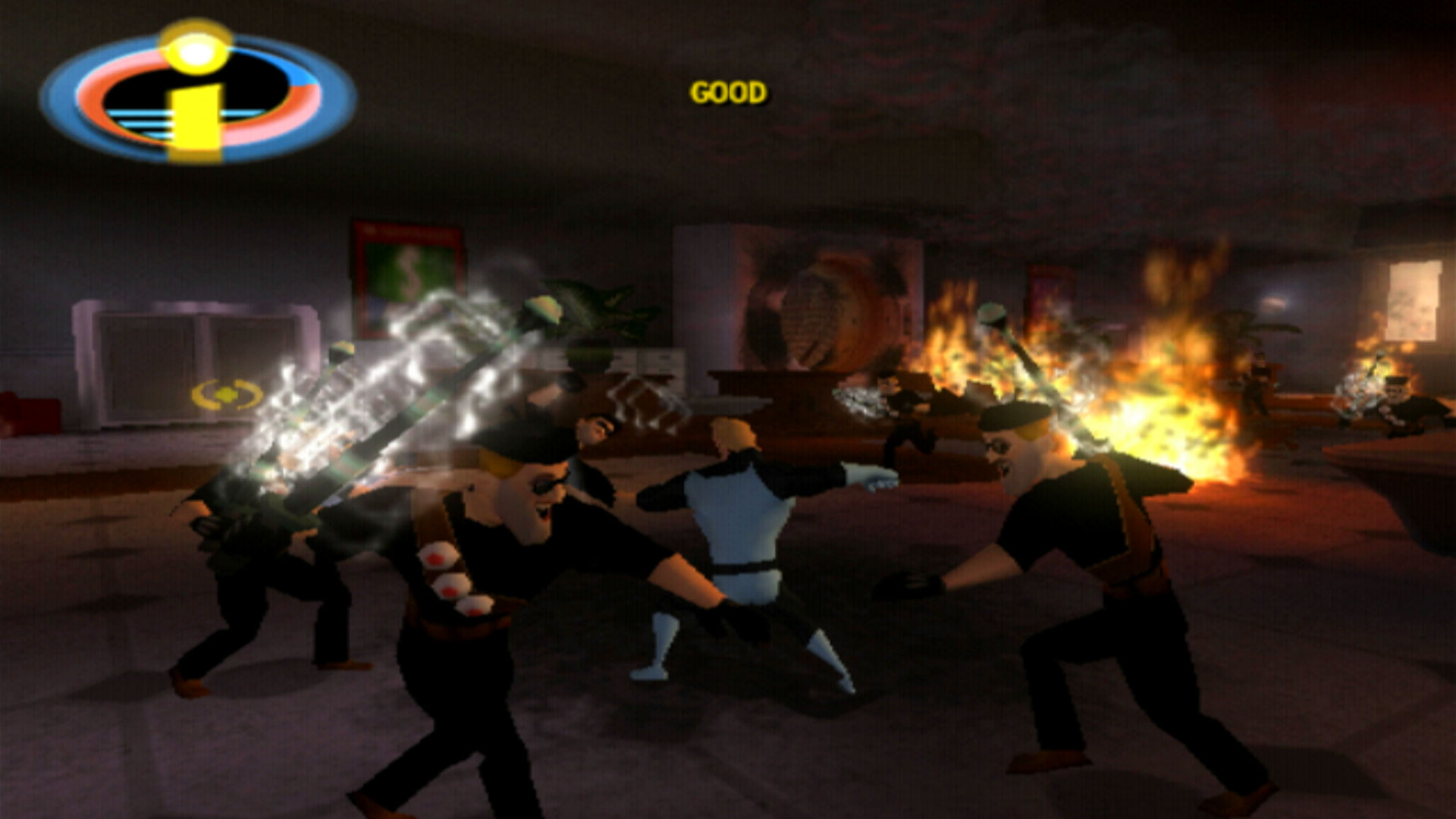 The Incredibles PS2 fighting inside