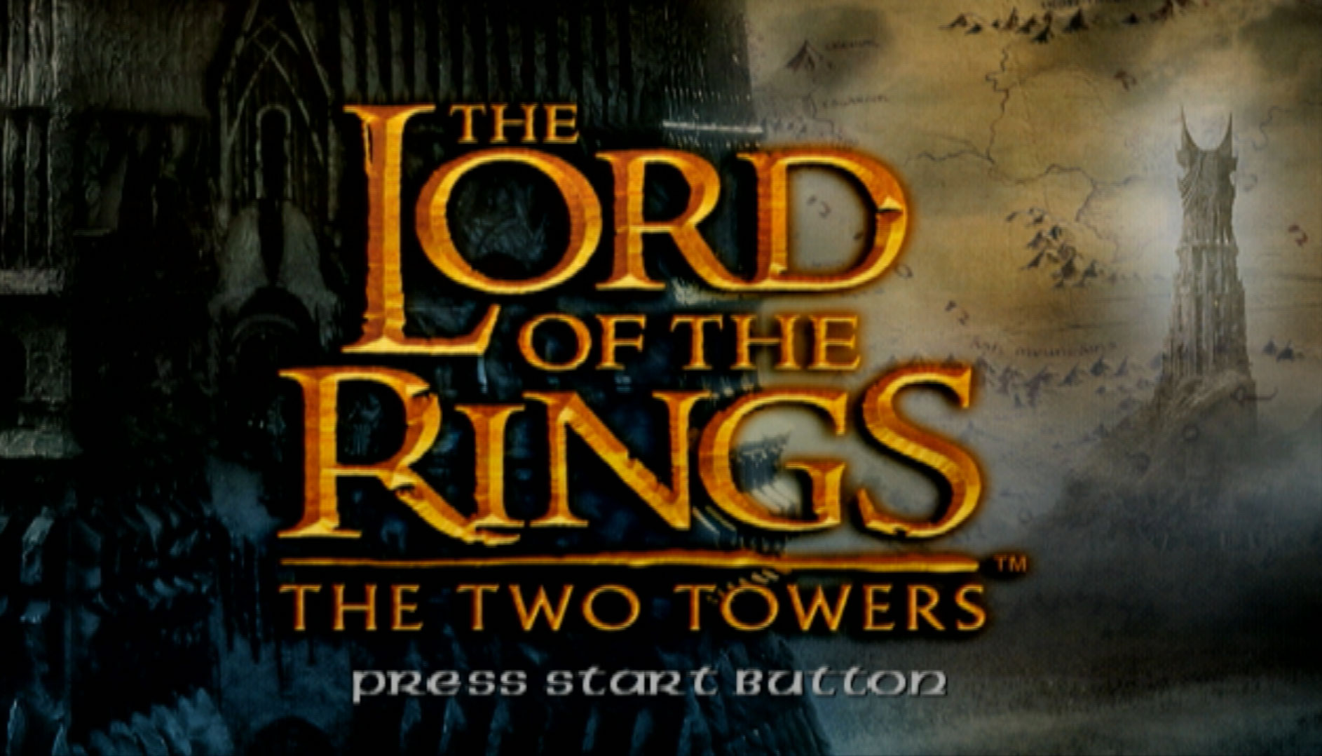 The Lord of the Rings The Two Towers PS2 title screen